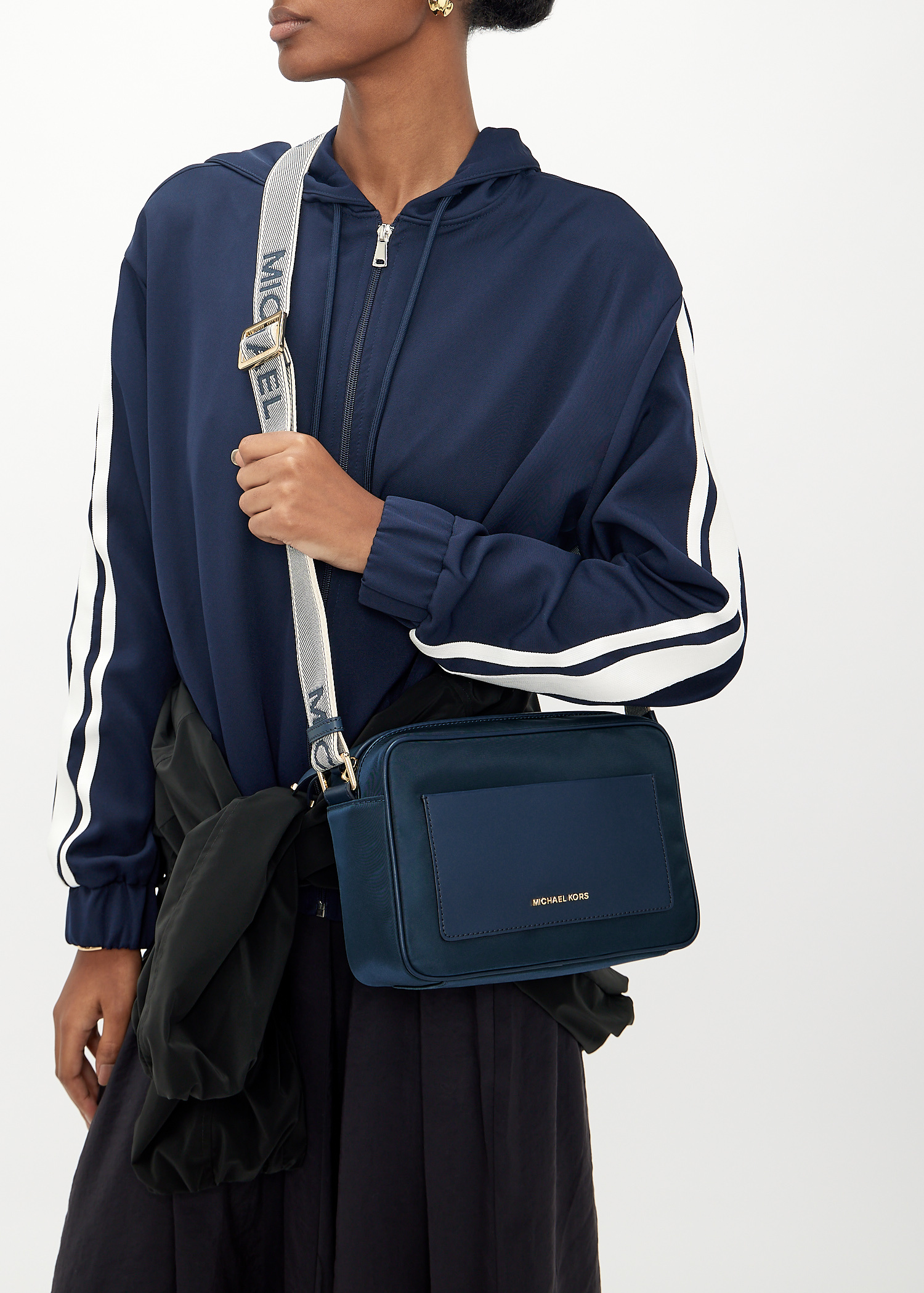 Michael Kors Jet Set large nylon crossbody bag for Women - Navy in