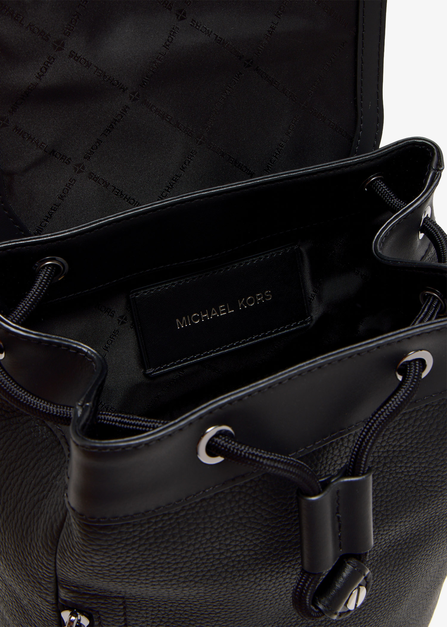 Black leather Michael Kors single strap backpack/crossbody Michael Kors Rhea Medium Pebbled Leather Backpack (Black  main image 3