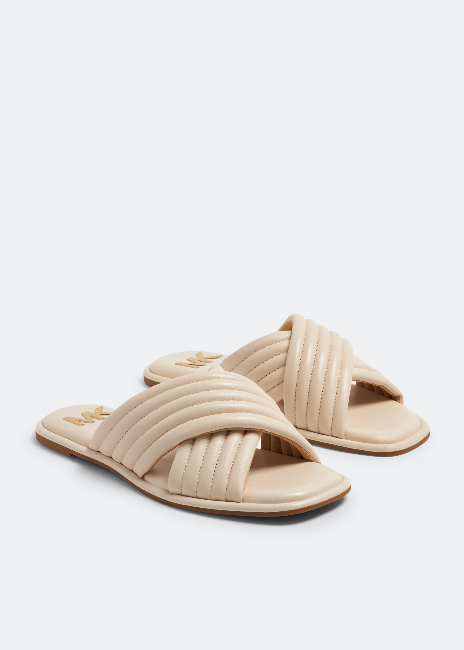 Michael Kors Portia quilted slide sandals for Women - White