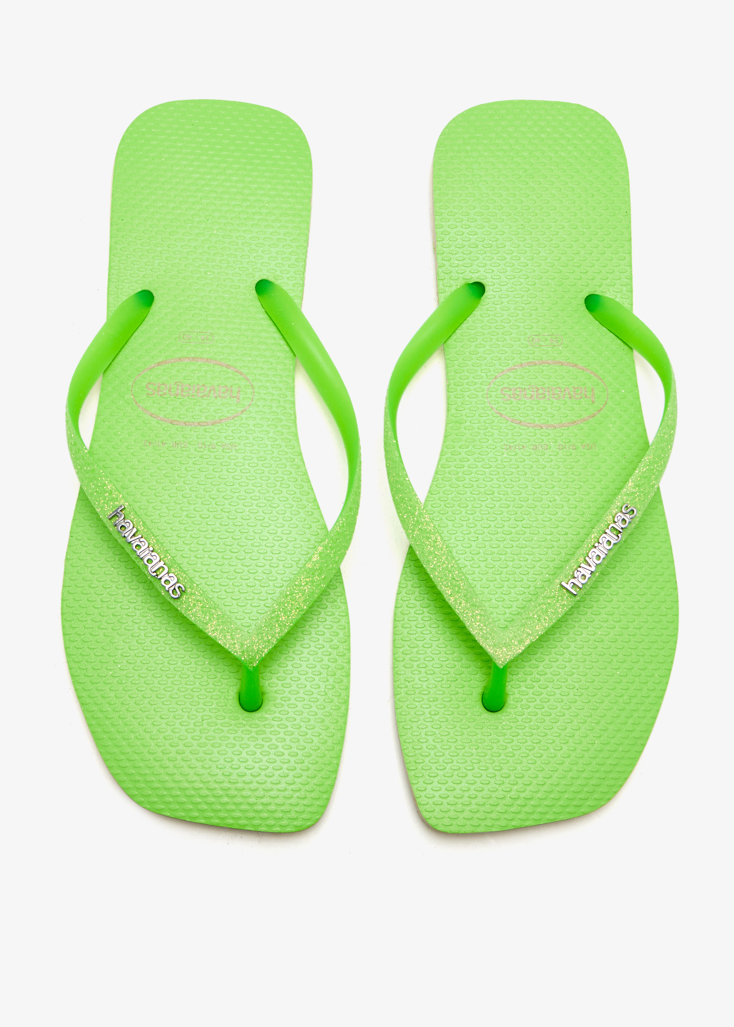 Havaianas Slim Square Glitter flip flops for Women - Green