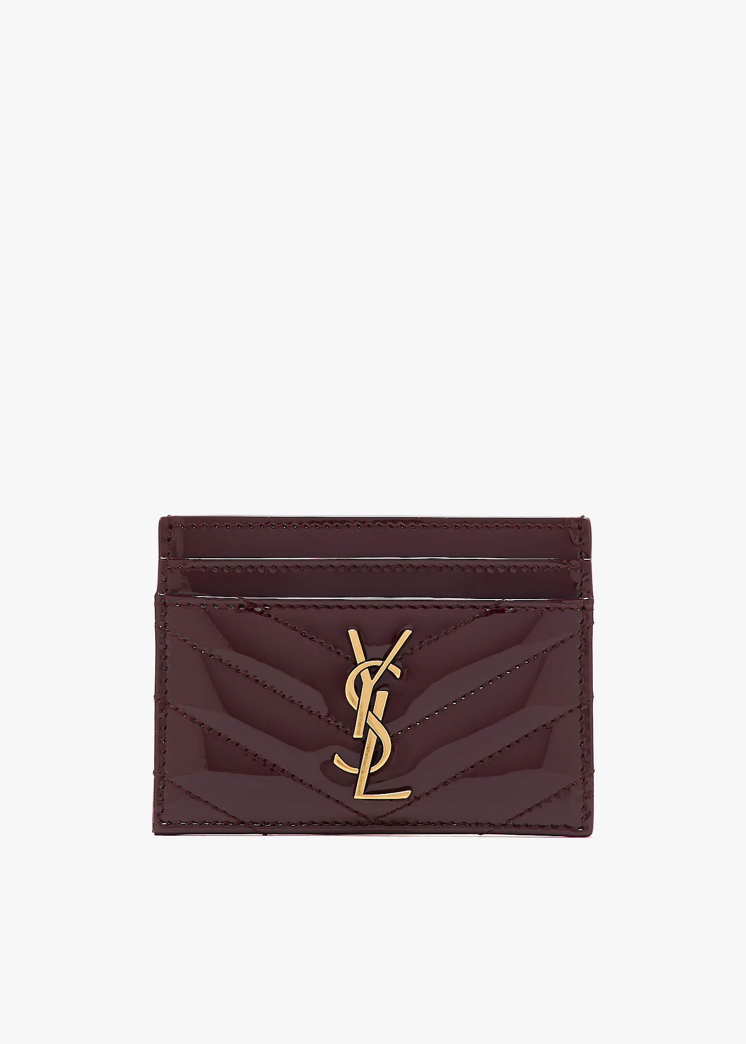 Saint Laurent Credit card case for Women - Burgundy in UAE