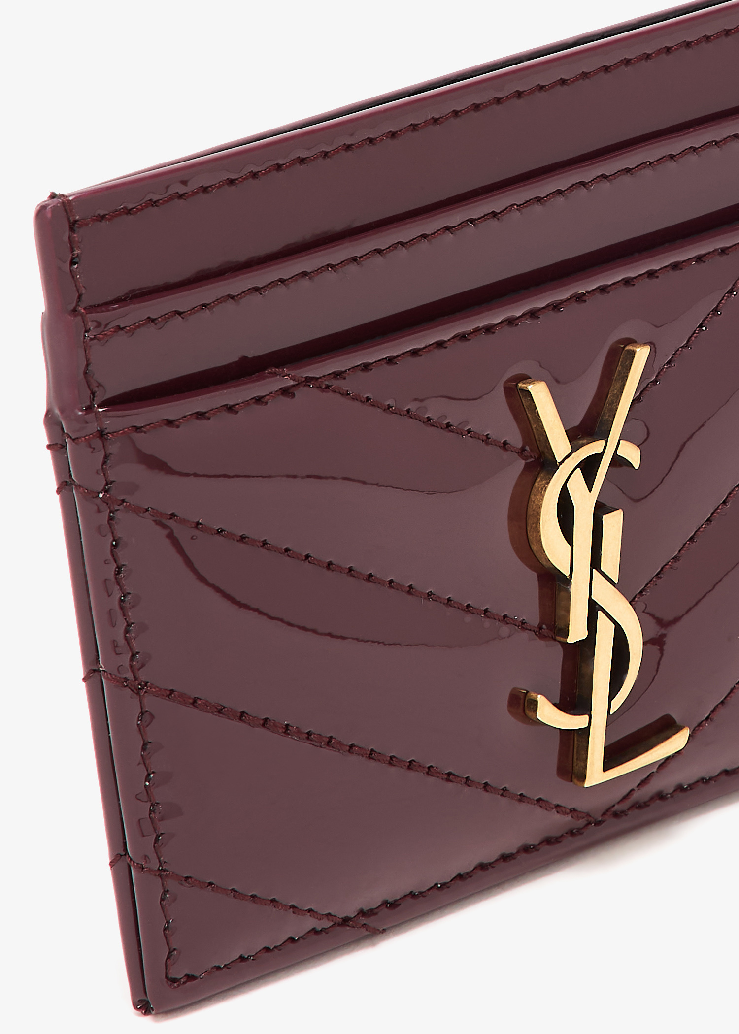 Saint Laurent Credit card case for Women - Burgundy in UAE