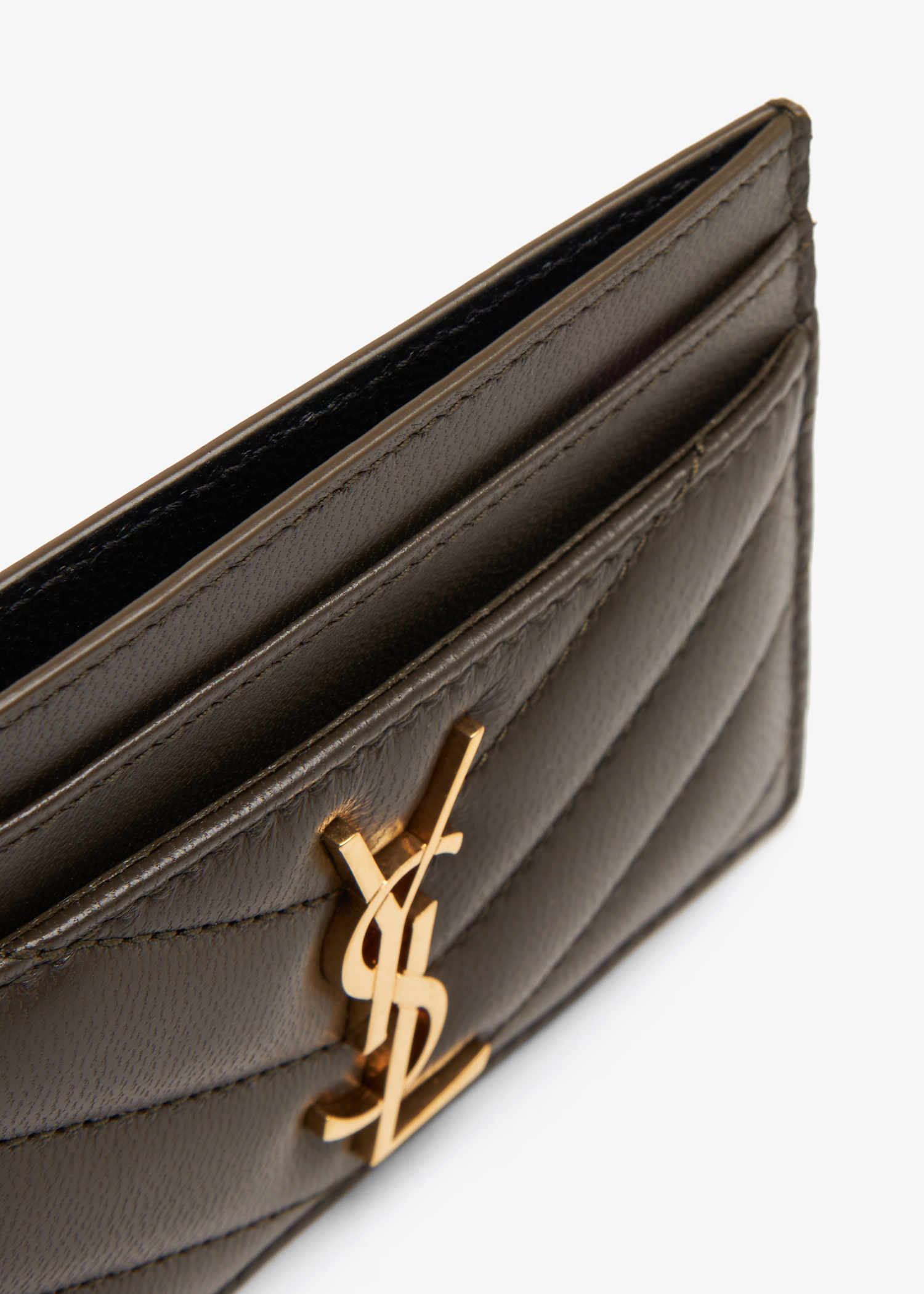 Saint Laurent Monogramme card case for Women - Green in KSA