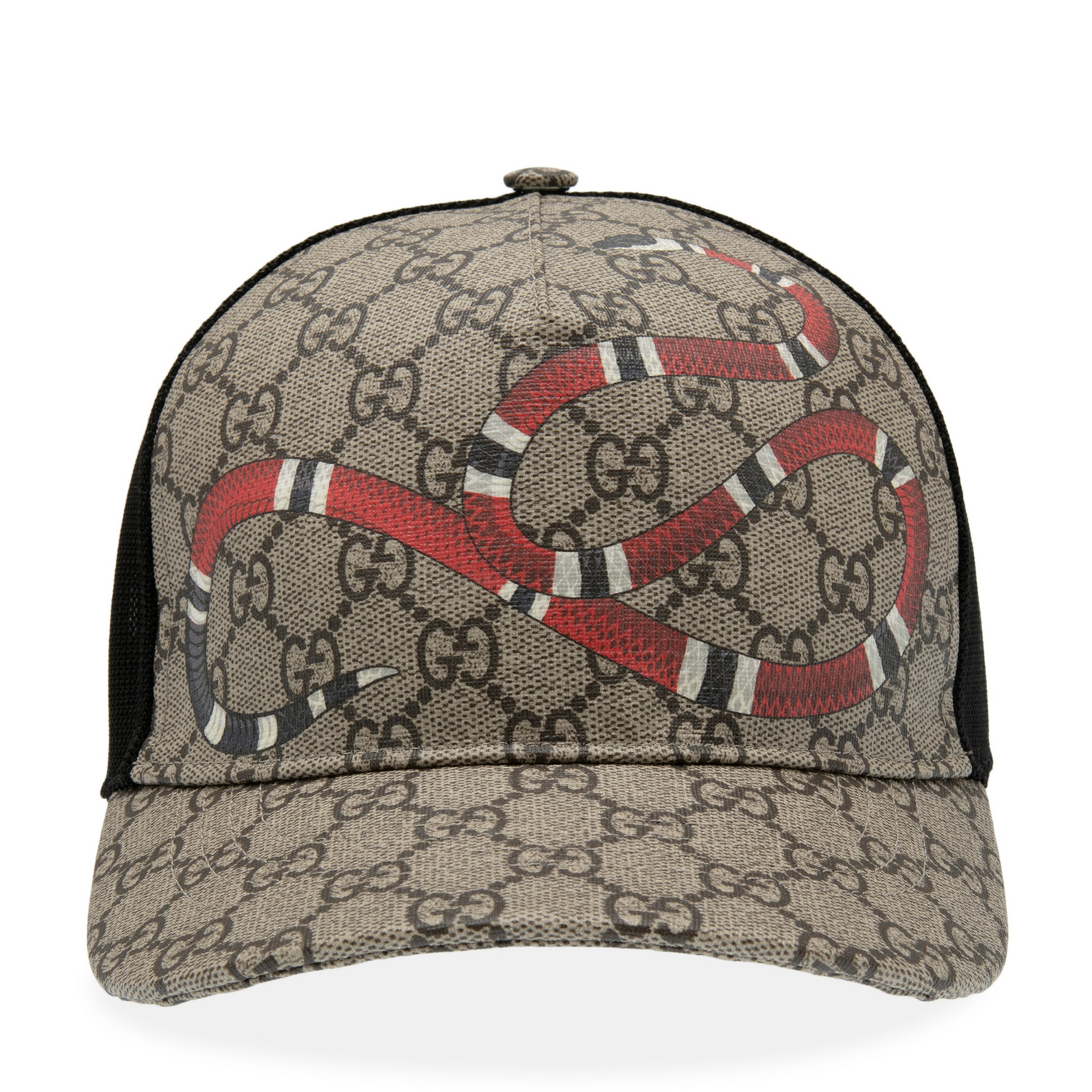 Gucci Kingsnake print GG Supreme baseball hat for Men - Grey