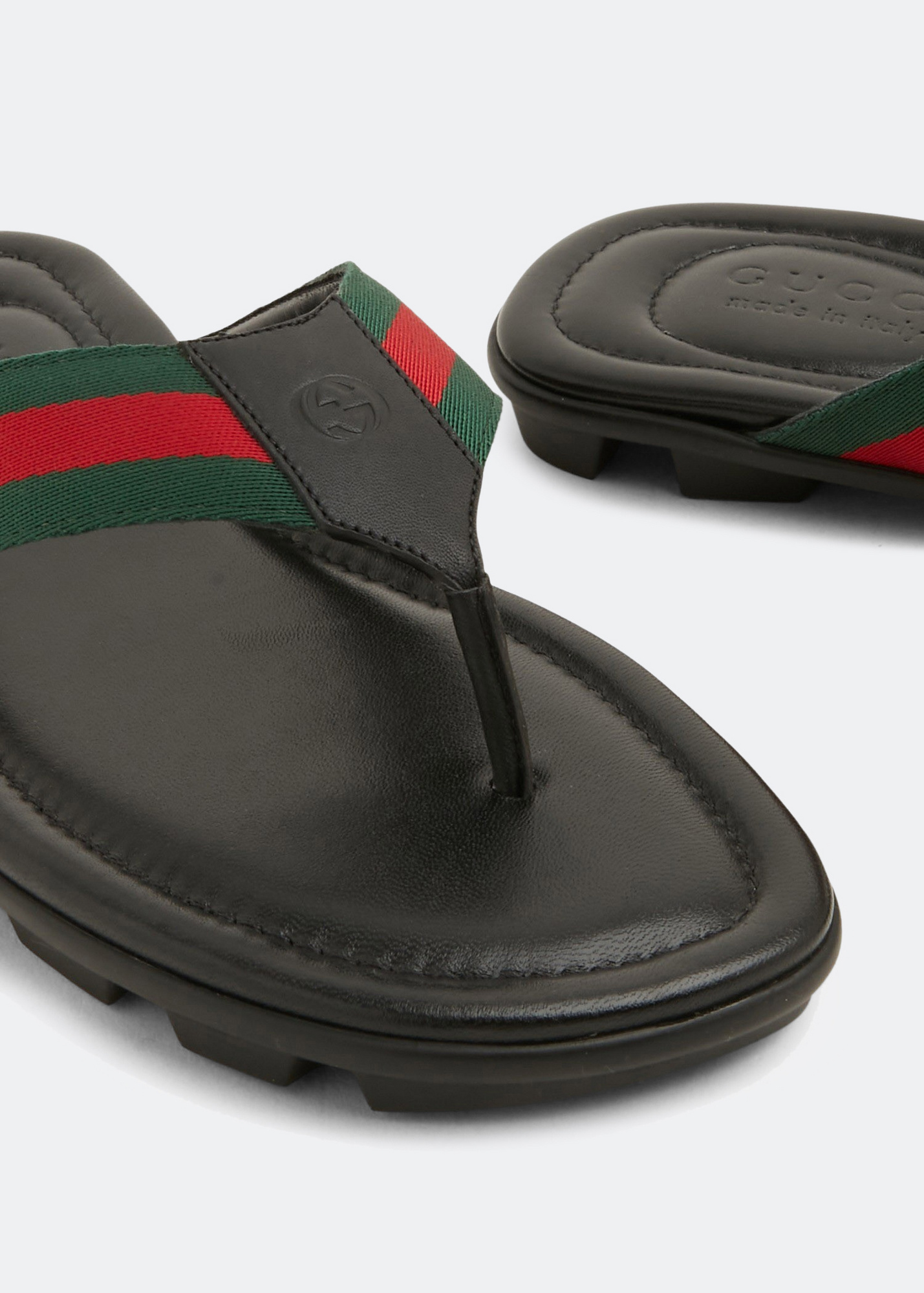 Gucci Men Web and Leather Thong Sandal GUCCI Men main image 3