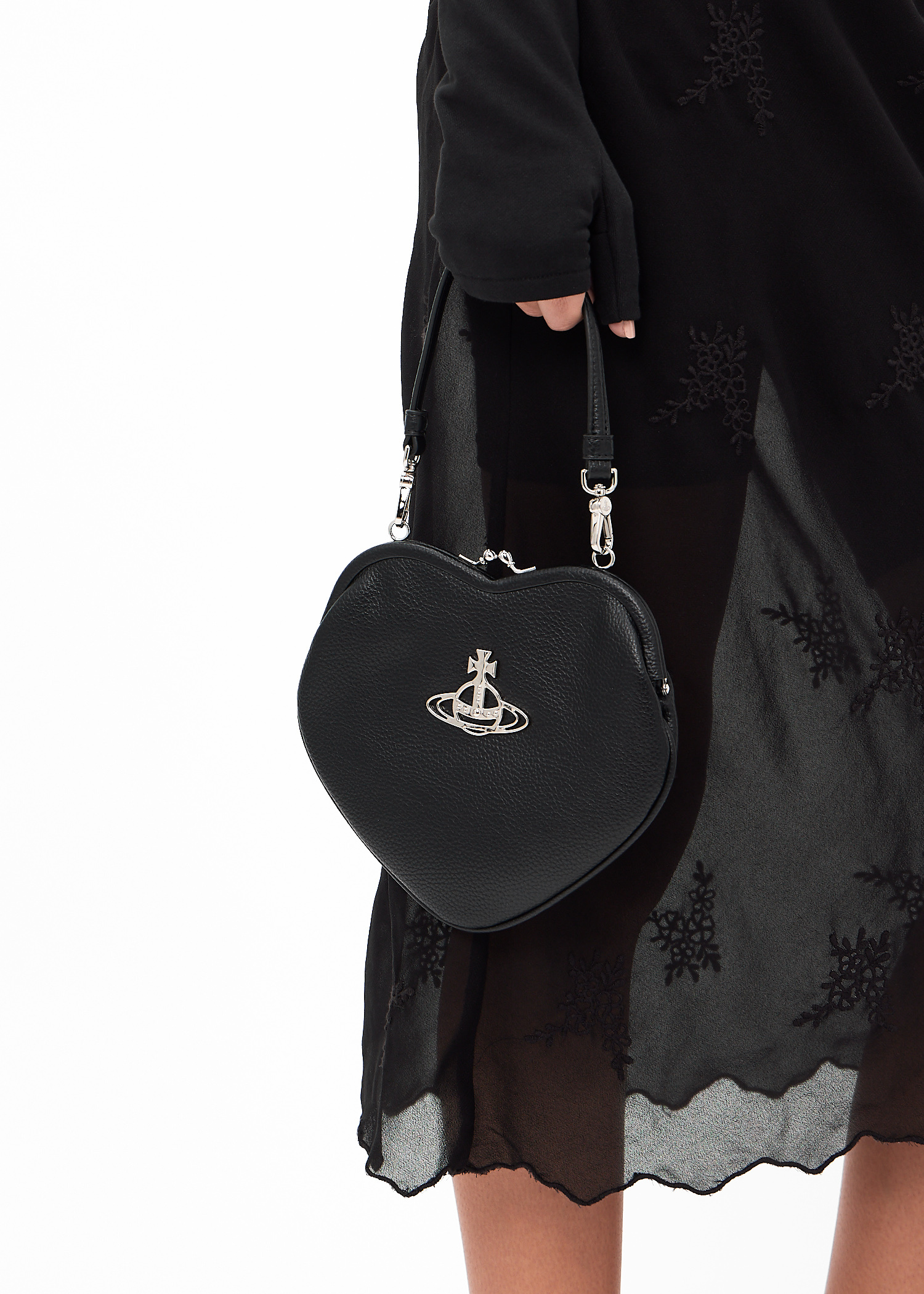 ★Vivienne Westwood★ Bell Heart Frame Tote Bag Black 4B0100 Vivienne Westwood Black Belle Heart Frame Bag - Tote Bags