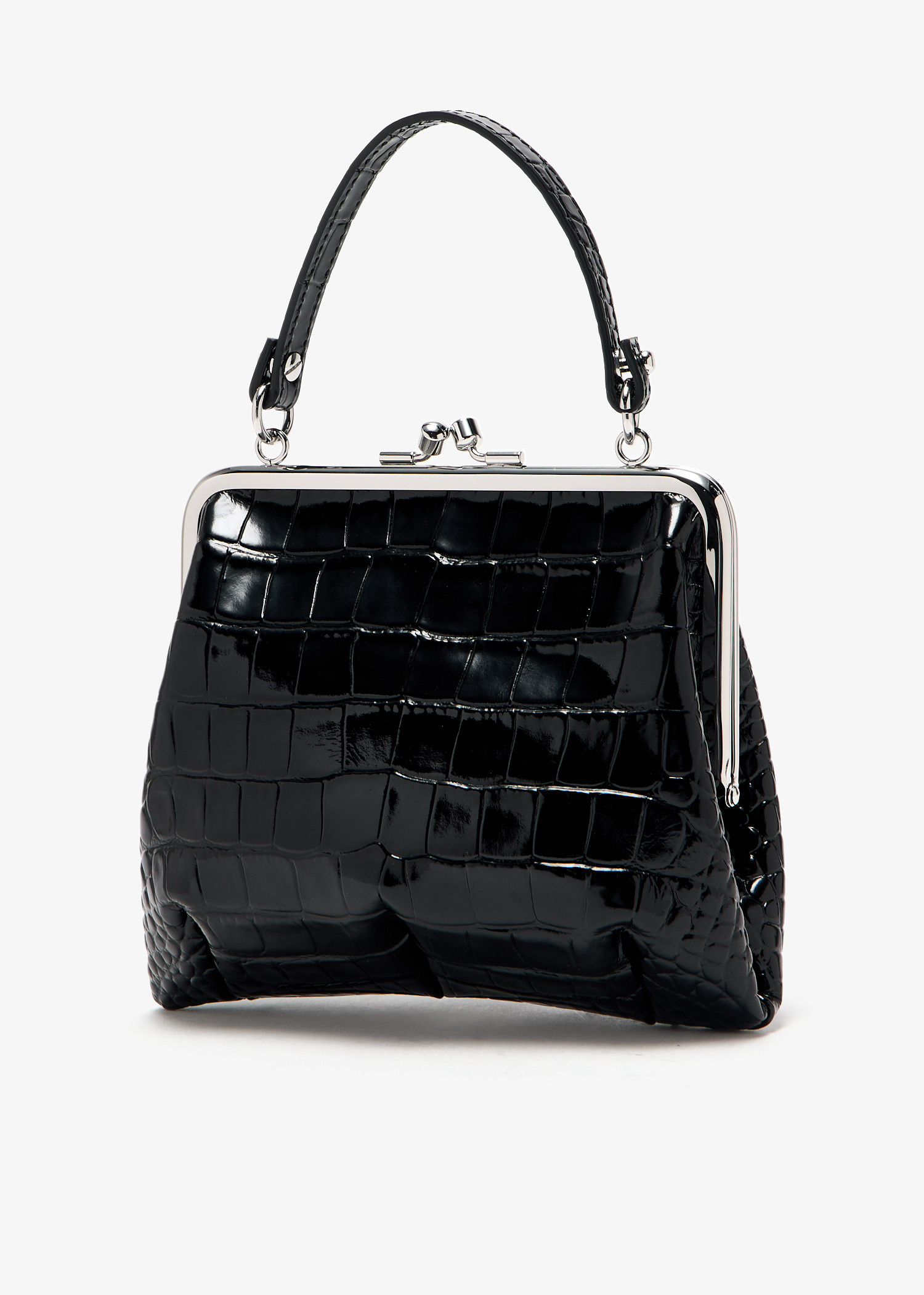 ★Vivienne Westwood★ Granny Frame Tote Bag Black 4B010006WS Granny Frame leather tote bag in black - Vivienne Westwood