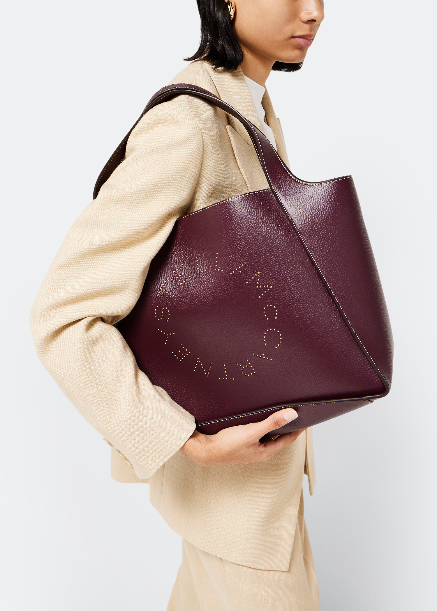 Stella McCartney Logo tote bag for Women - Burgundy in KSA