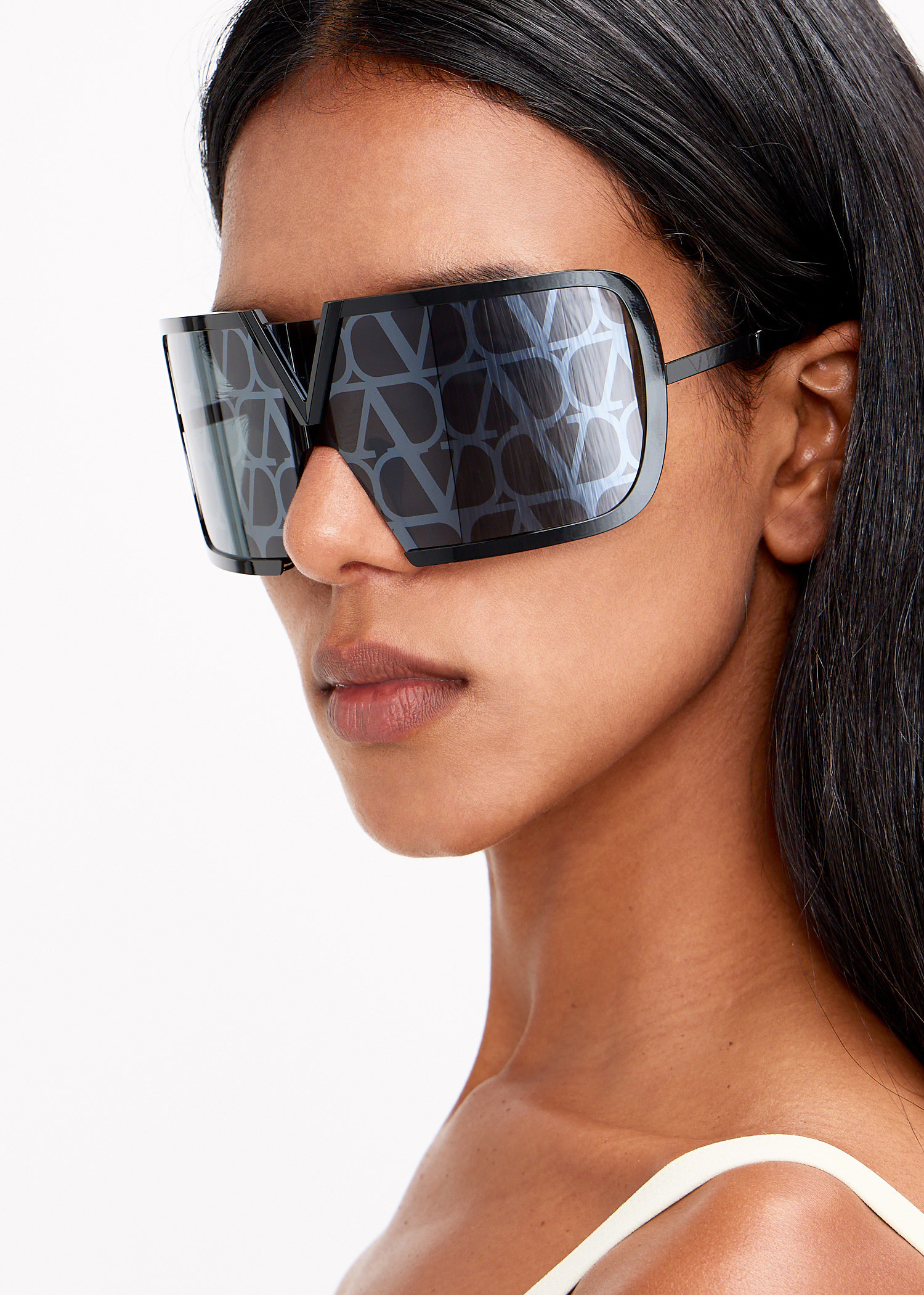 Valentino Garavani Valentino V-Romask Mask  Oversized Sunglasses NWT 830$ Buy VALENTINO V - Romask Oversized Unisex Wide Mask  main image 2