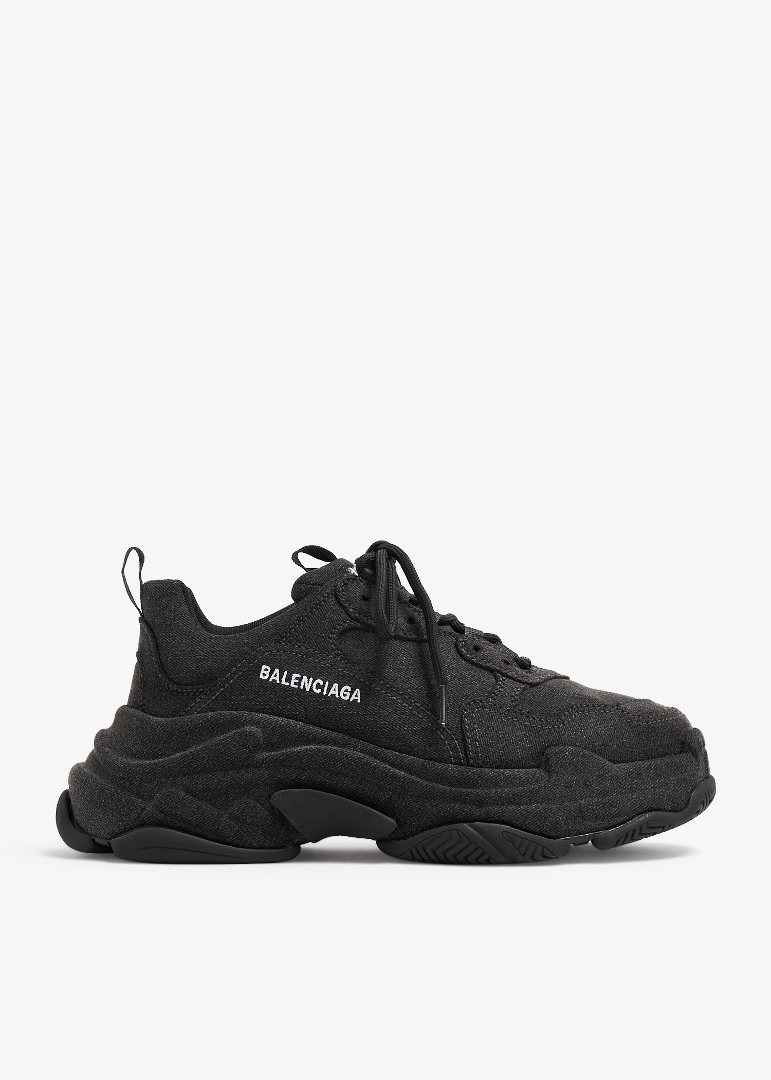 Balenciaga Triple S denim sneakers for Women - Black in UAE Balenciaga Triple S denim sneakers for Women - Black in UAE