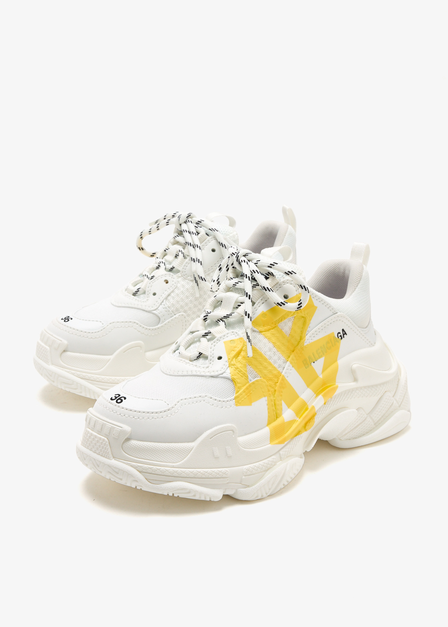Balenciaga Triple S tape sneakers for Women - White in USA | Level