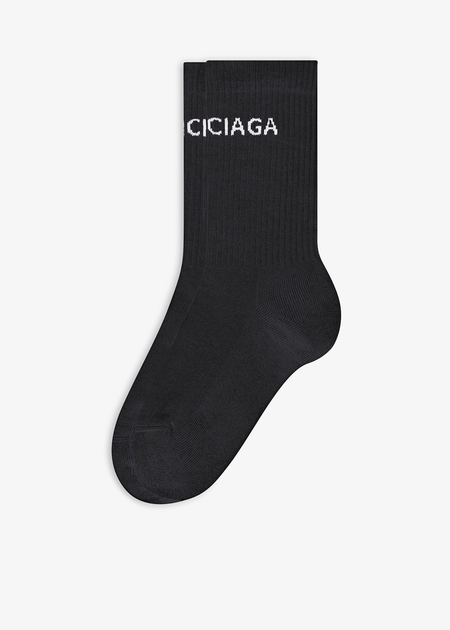 Balenciaga Textured Black Men\'s Socks Balenciaga Mens Speed 2.0 Sock Black White All Over Logo  main image 2