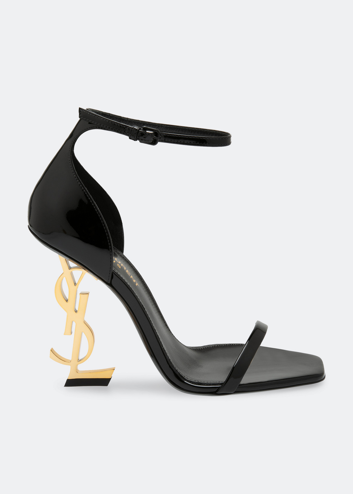 Saint Laurent Opyum patent leather sandals for Women - Black