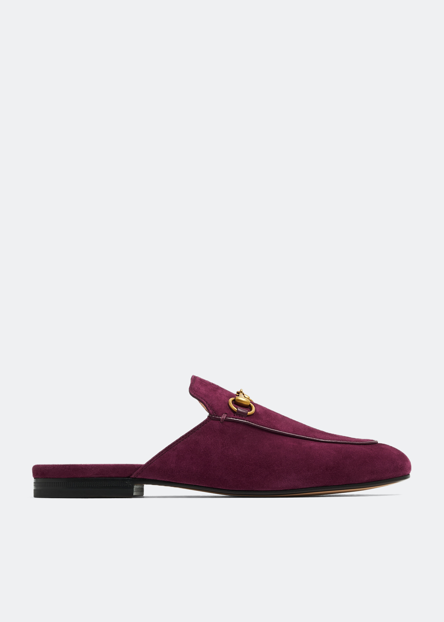 スリッポン GUCCI BURGUNDY LEATHER SLIPPERS Gucci Shiny Slipper Leather Everyday Flat Sandal in Burgundy