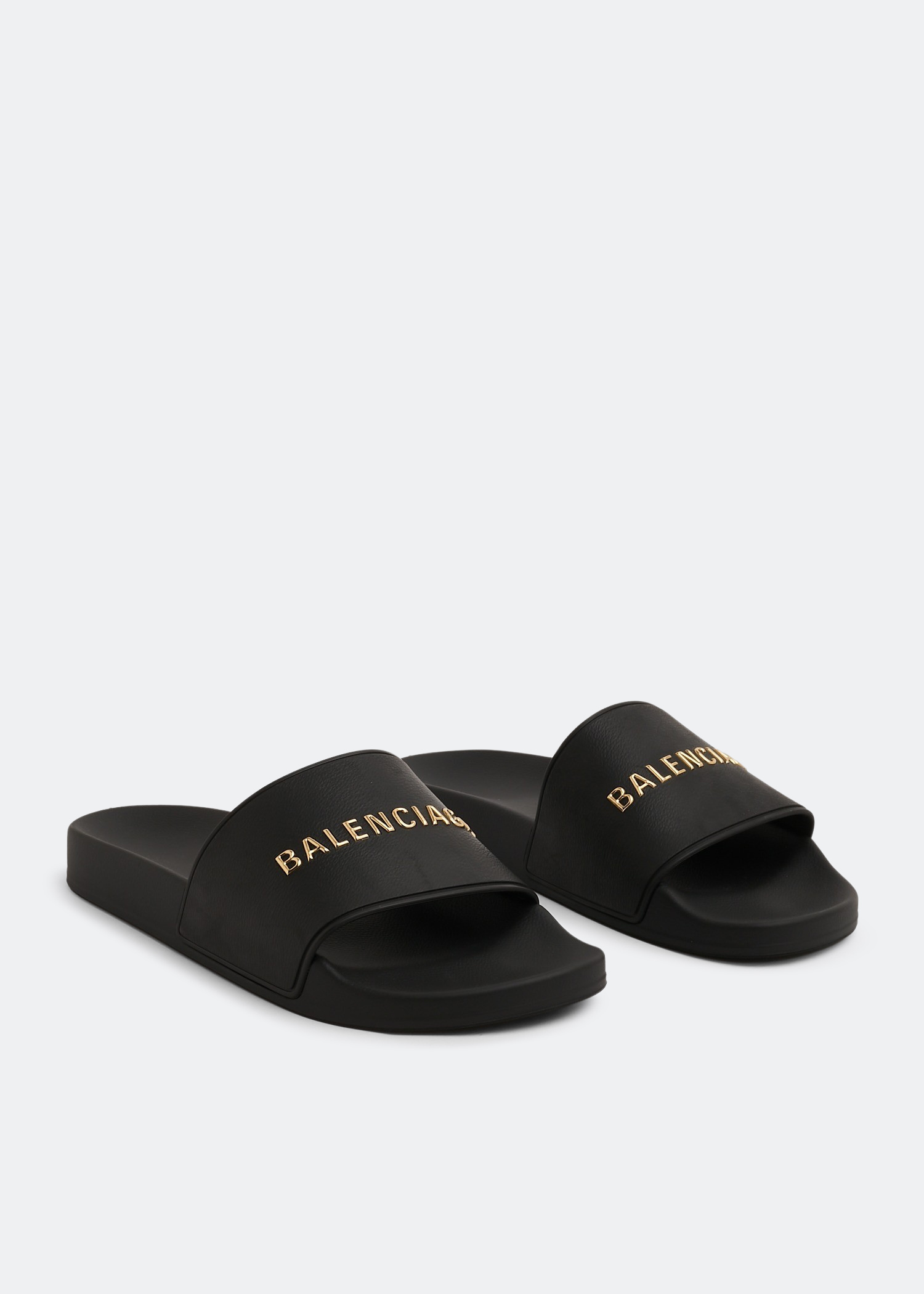 Balenciaga Logo rubber slides for Men - Black in UAE | Level