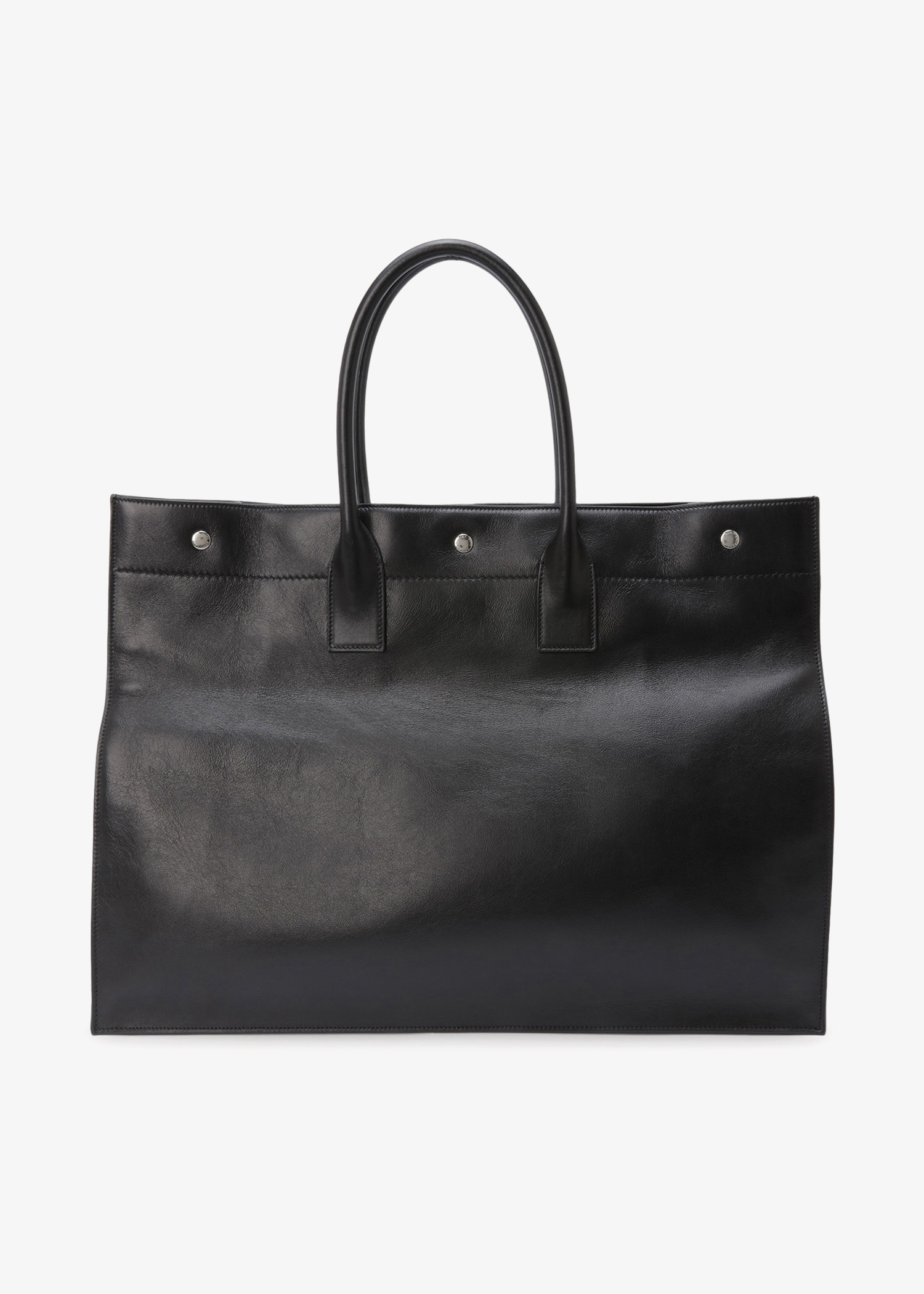 SAINT LAURENT RIVE GAUCHE トートバッグ ブラック Saint Laurent Rive Gauche black canvas tote bag | TheDoubleF