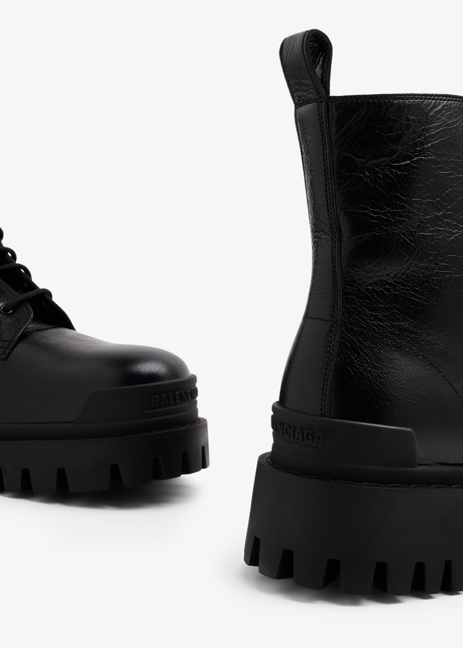 Balenciaga Strike lace-up boots for Women - Black in USA