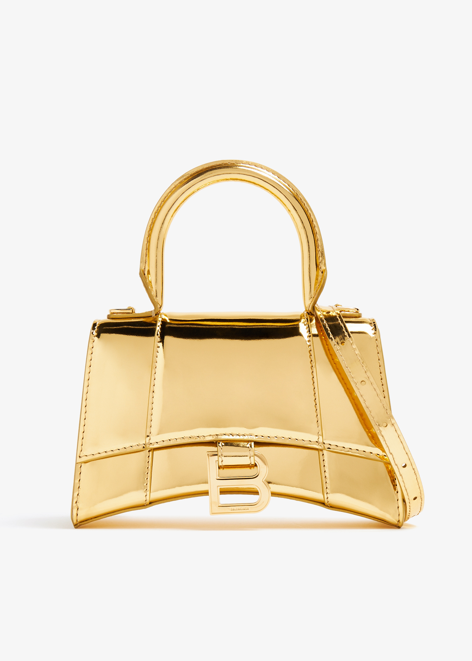 【極美品・付属品完備】Balenciaga HOURGLASS チャーム Balenciaga Hourglass XS top-handle bag for Women - Gold in