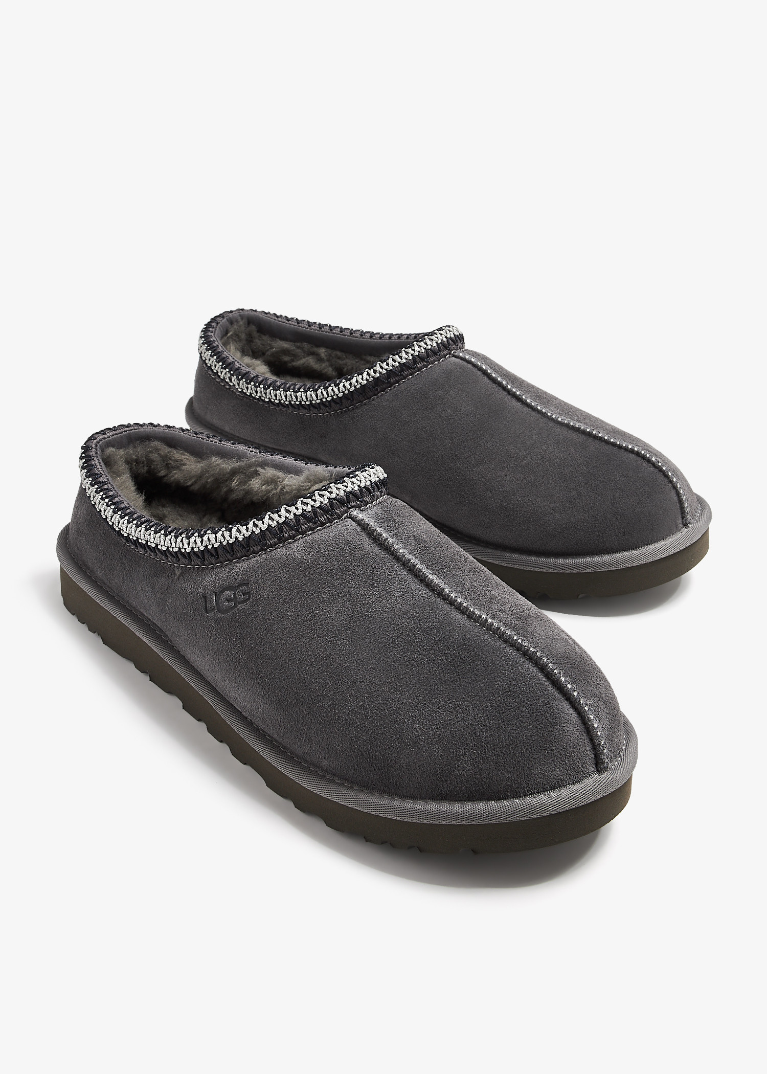 UGG Tasman Charcoal Suede Slippers with Plush Lining UGG TAZZLE CHARCOAL SUEDE PLATFORM SLIPPERS SHOES, WOMEN US  main image 4