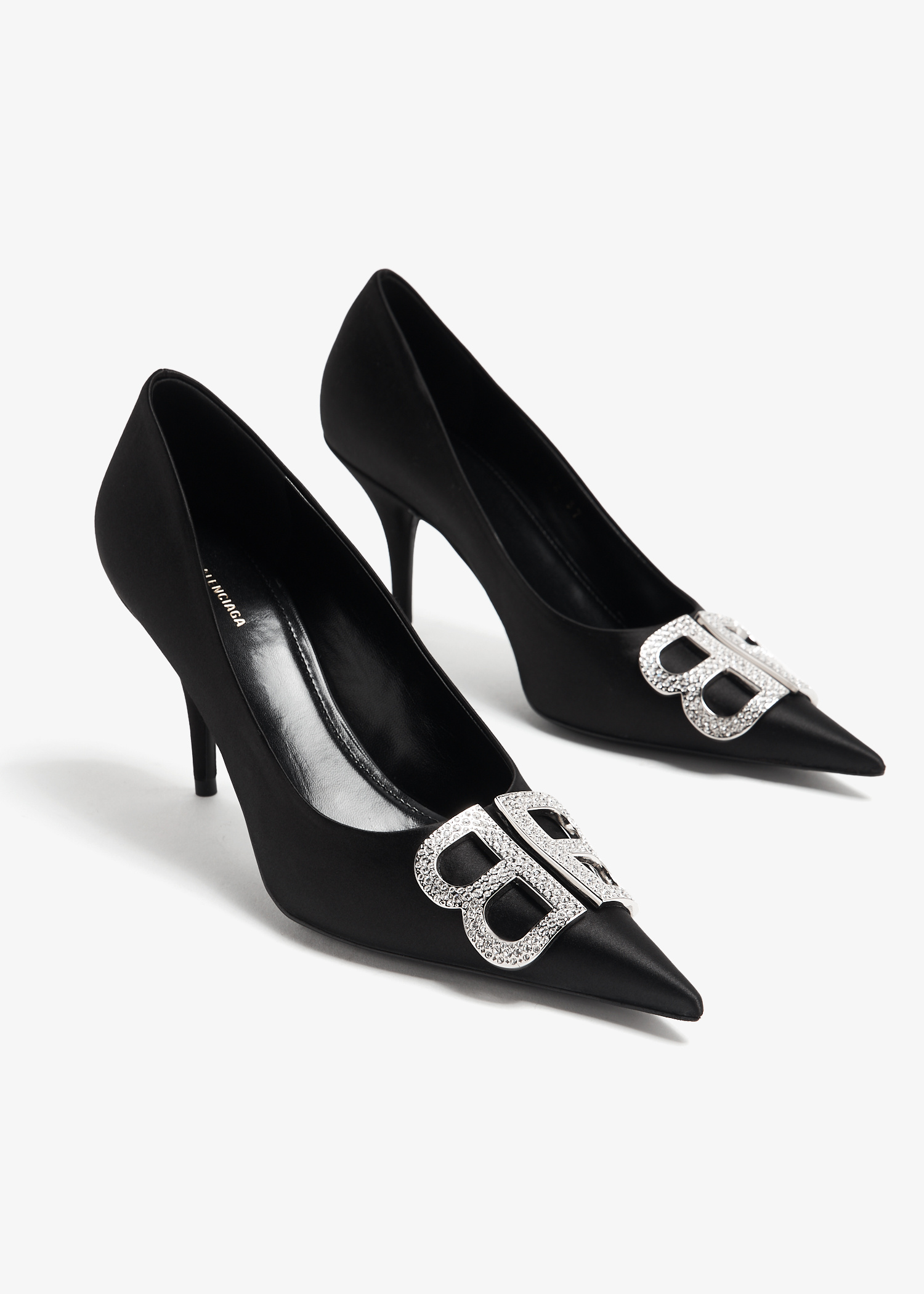 【BALENCIAGA】ナイフヒールミュール☆SALE中 Balenciaga Embellished Suede Square Knife Mules | italist