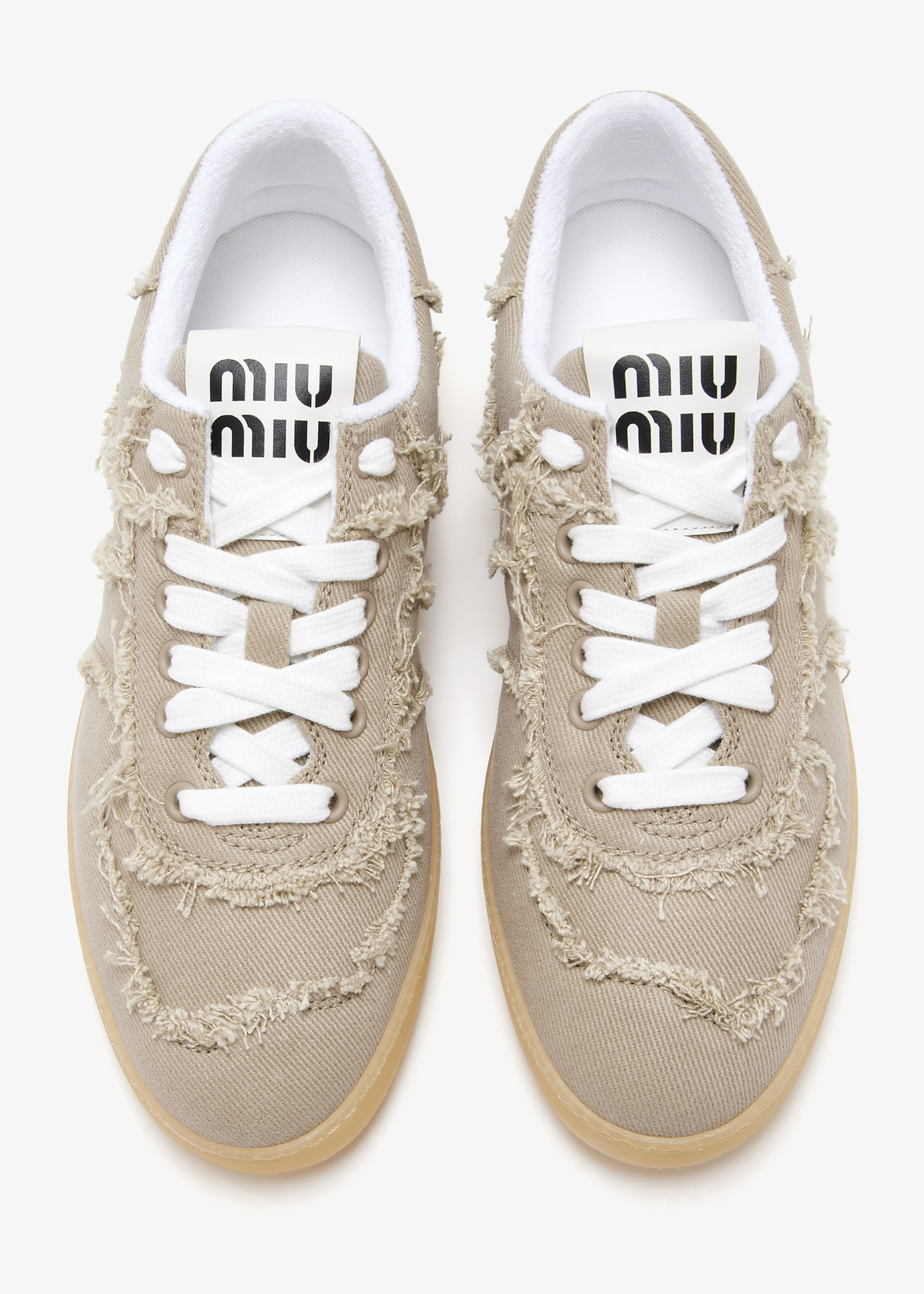 Miu Miu Denim sneakers for Women - Beige in UAE | Level Shoes
