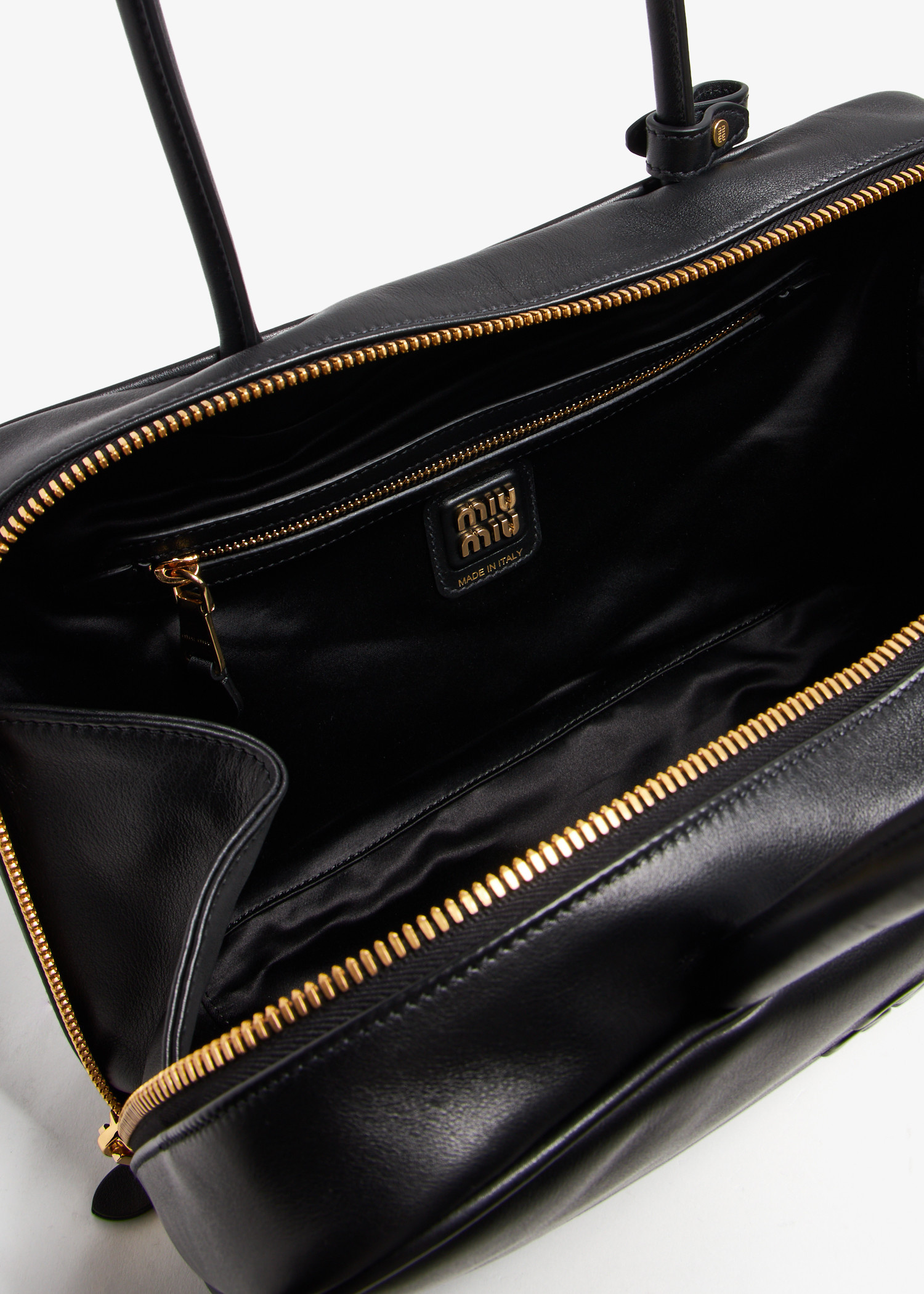 ハンドバッグ MiuMiu | RUNWAY Leather top-handle bag Black Leather Top-handle Bag | Miu Miu