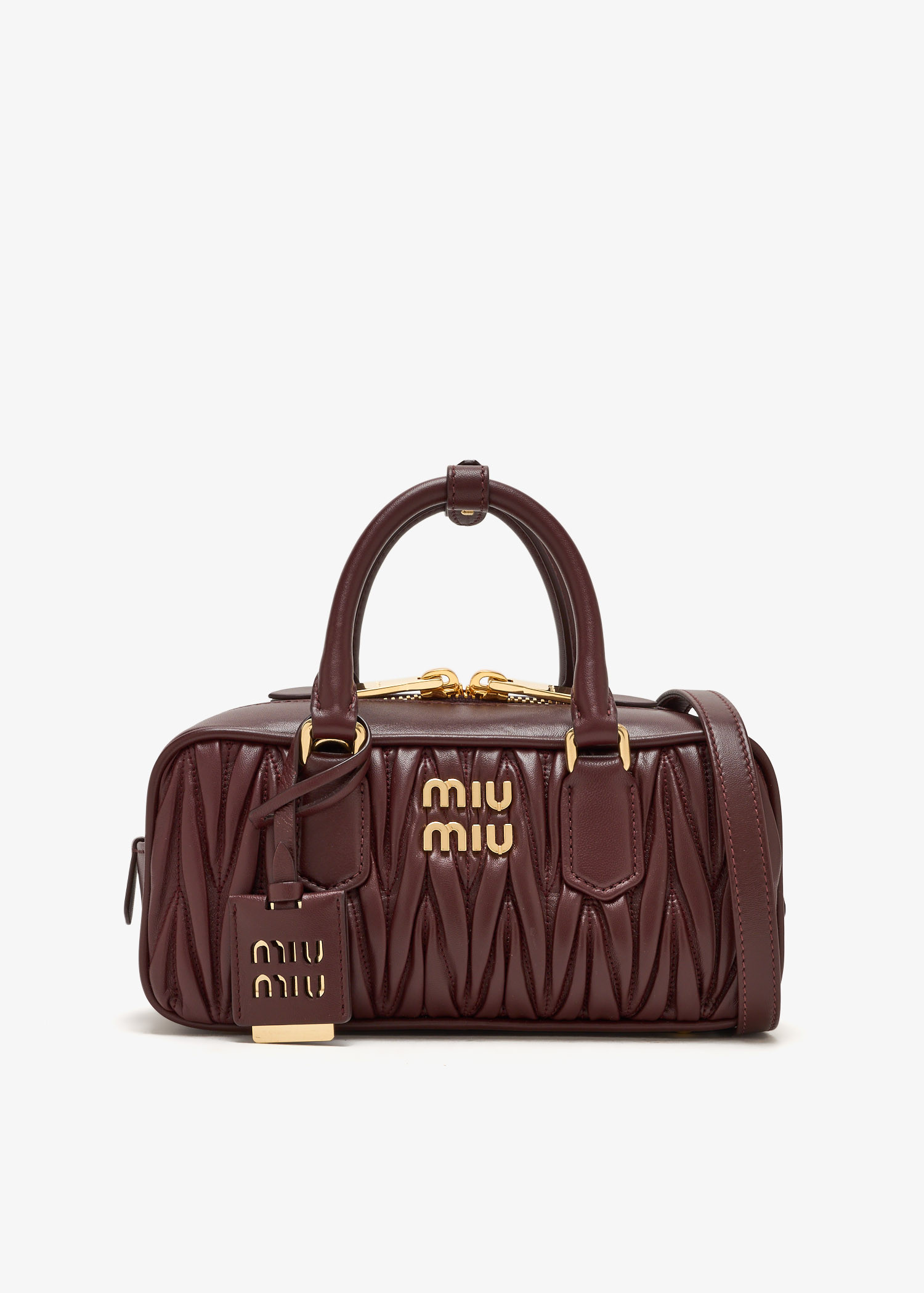 Miu Miu Arcadie matelassé nappa leather bag for Women - Burgundy