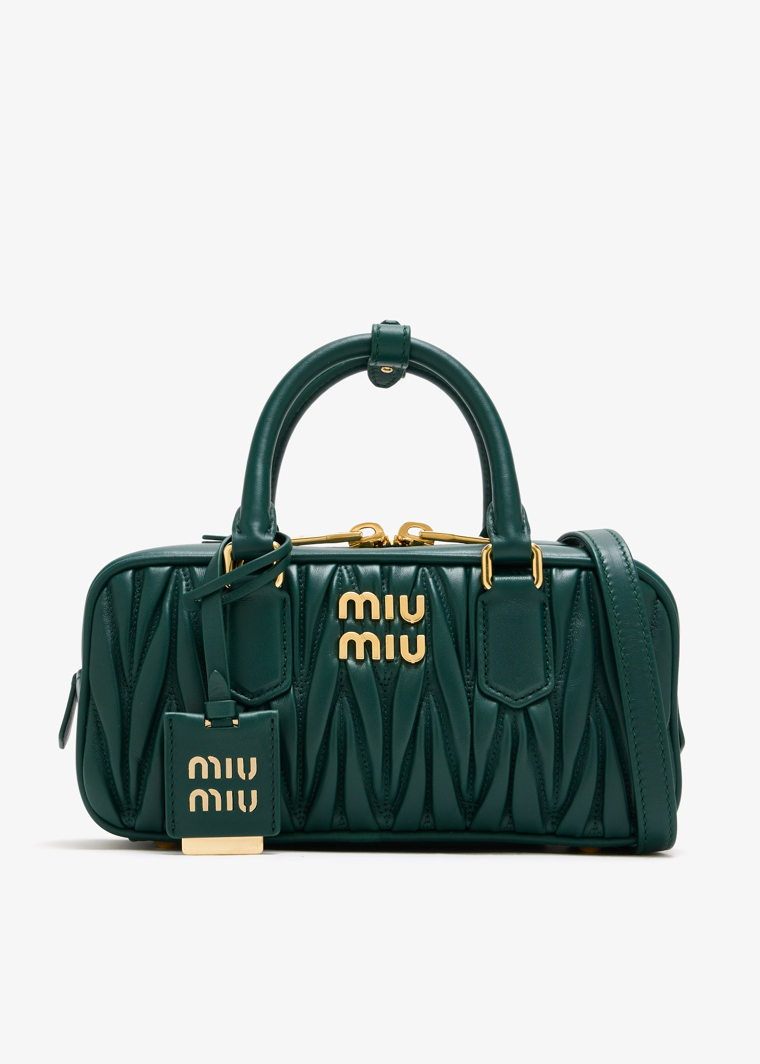 Miu Miu Arcadie 绗缝皮革包女士- 绿色| Level Shoes 阿联酋