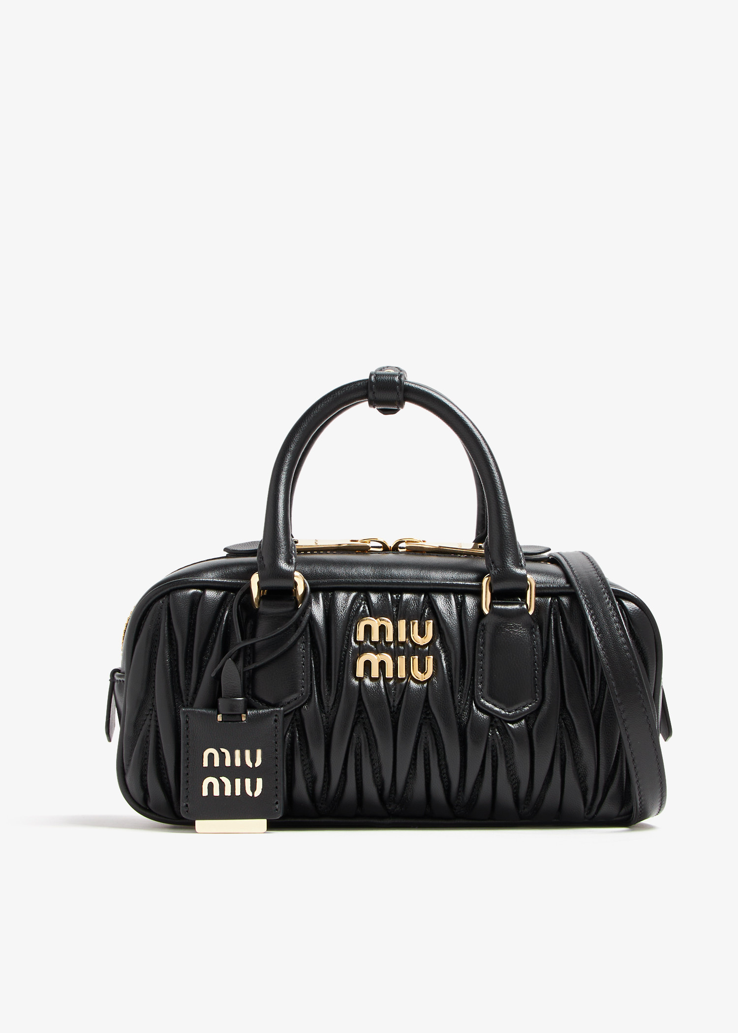 Miu Miu Arcadie matelassé leather bag for Women - Black in