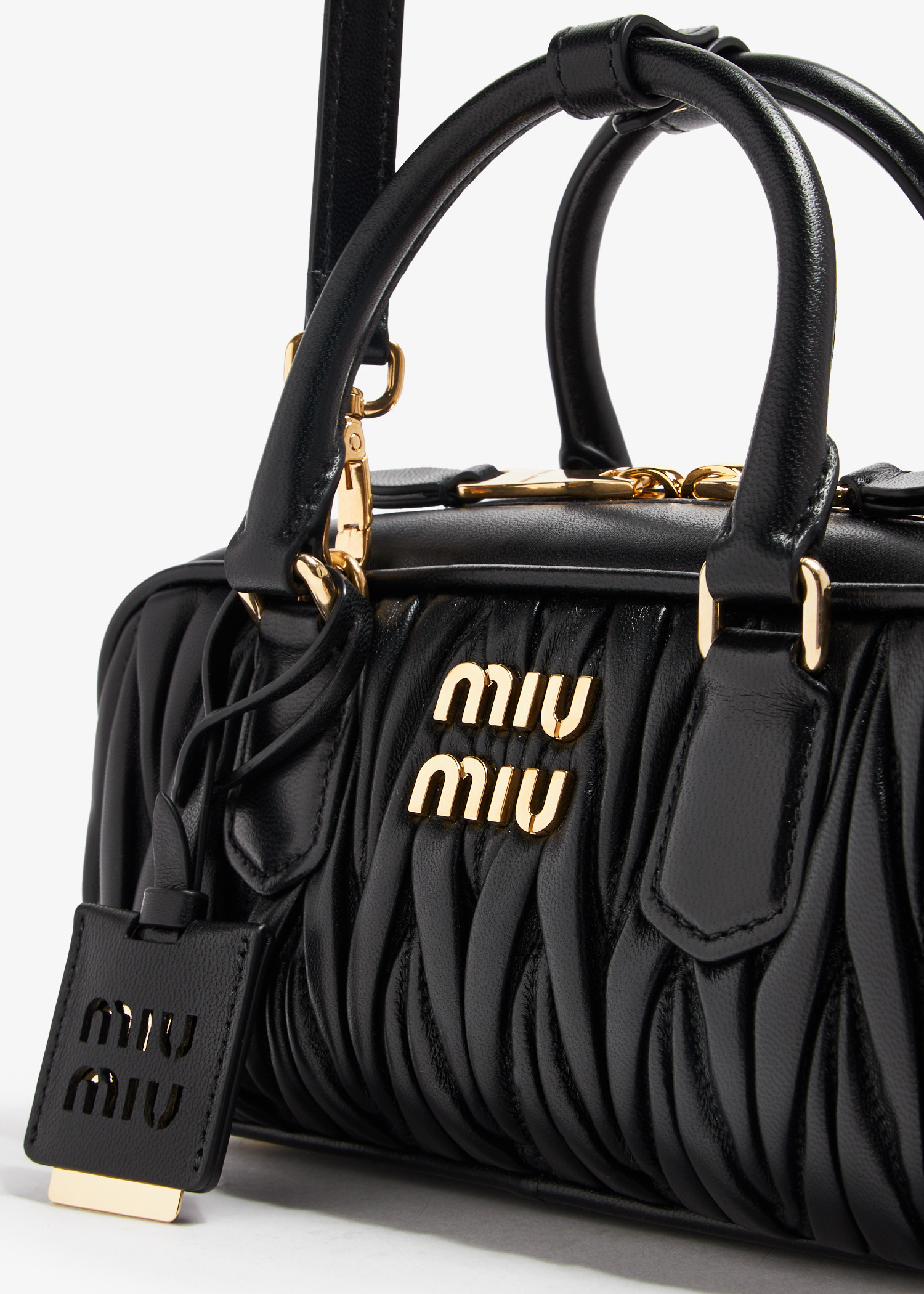 Miu Miu Arcadie matelassé leather bag for Women - Black in