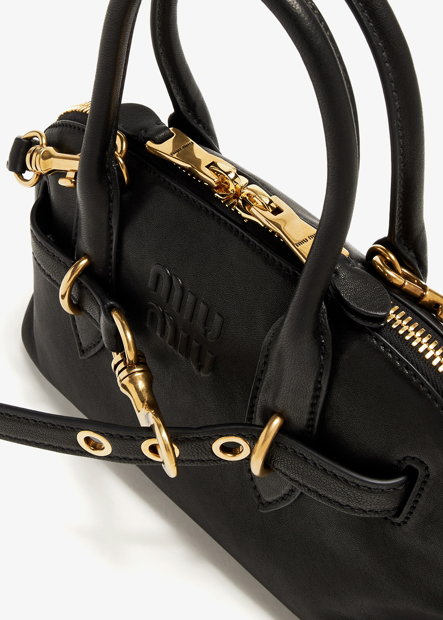 [MIU MIU]Aventure nappa leather top-handle bag★送料・関税込 Miu Miu Aventure Nappa Leather Top-Handle Bag | Saks Fifth