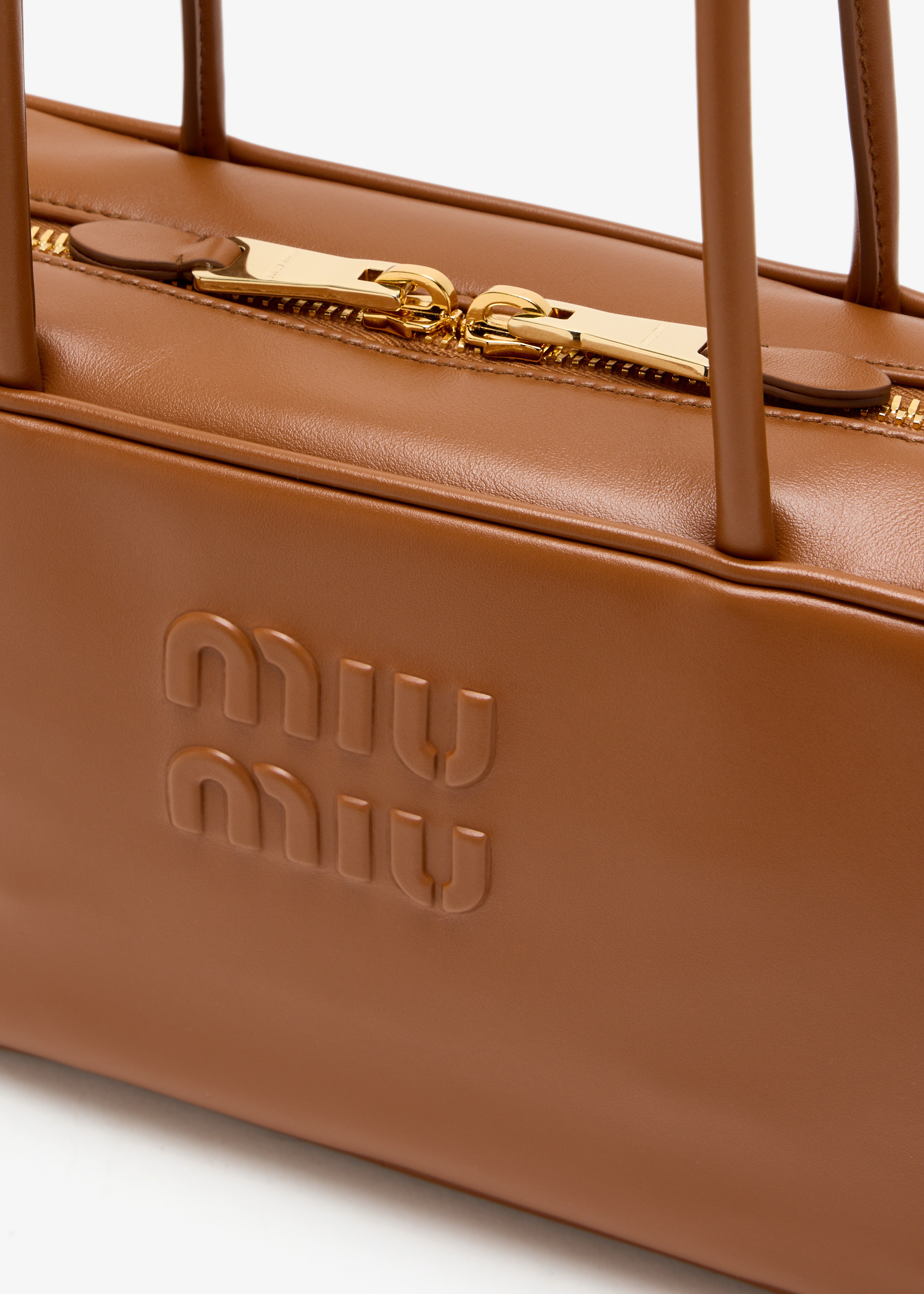 【数量限定】MIU MIU BROWN LEATHER BEAU TOP HANDLE BAG Miu Miu Beau leather top-handle bag for Women - Brown in UAE