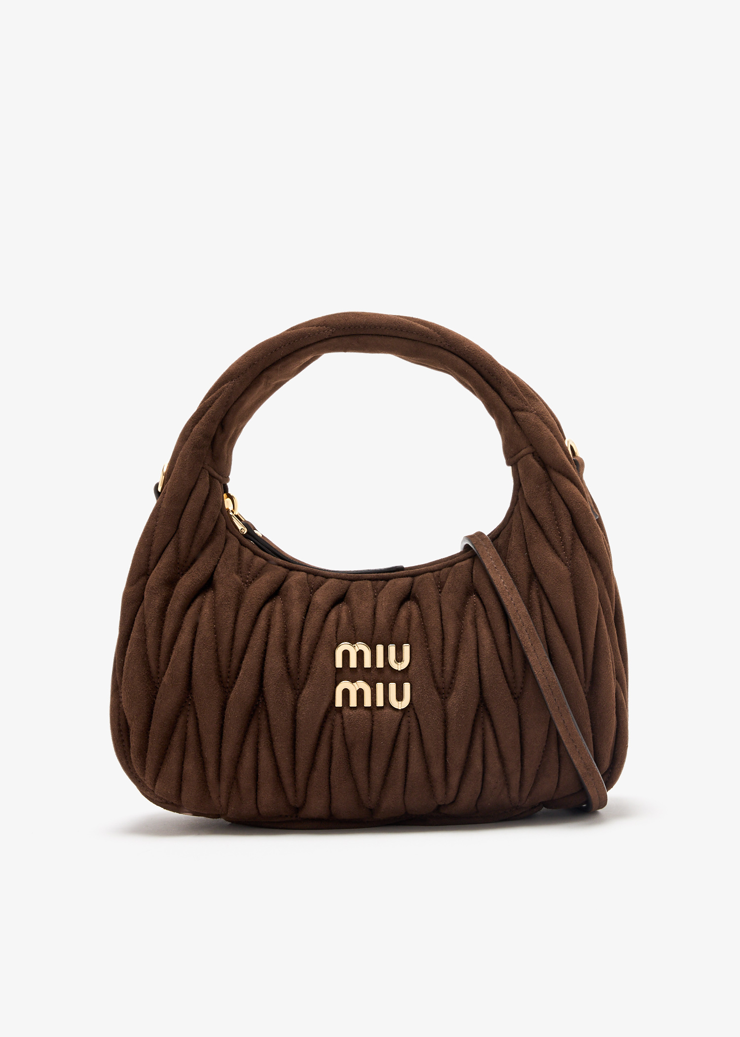Miu Miu Wander matelasse suede bag ワンダー スエードバッグ Miu Miu Wander matelassé small suede bag for Women - Yellow