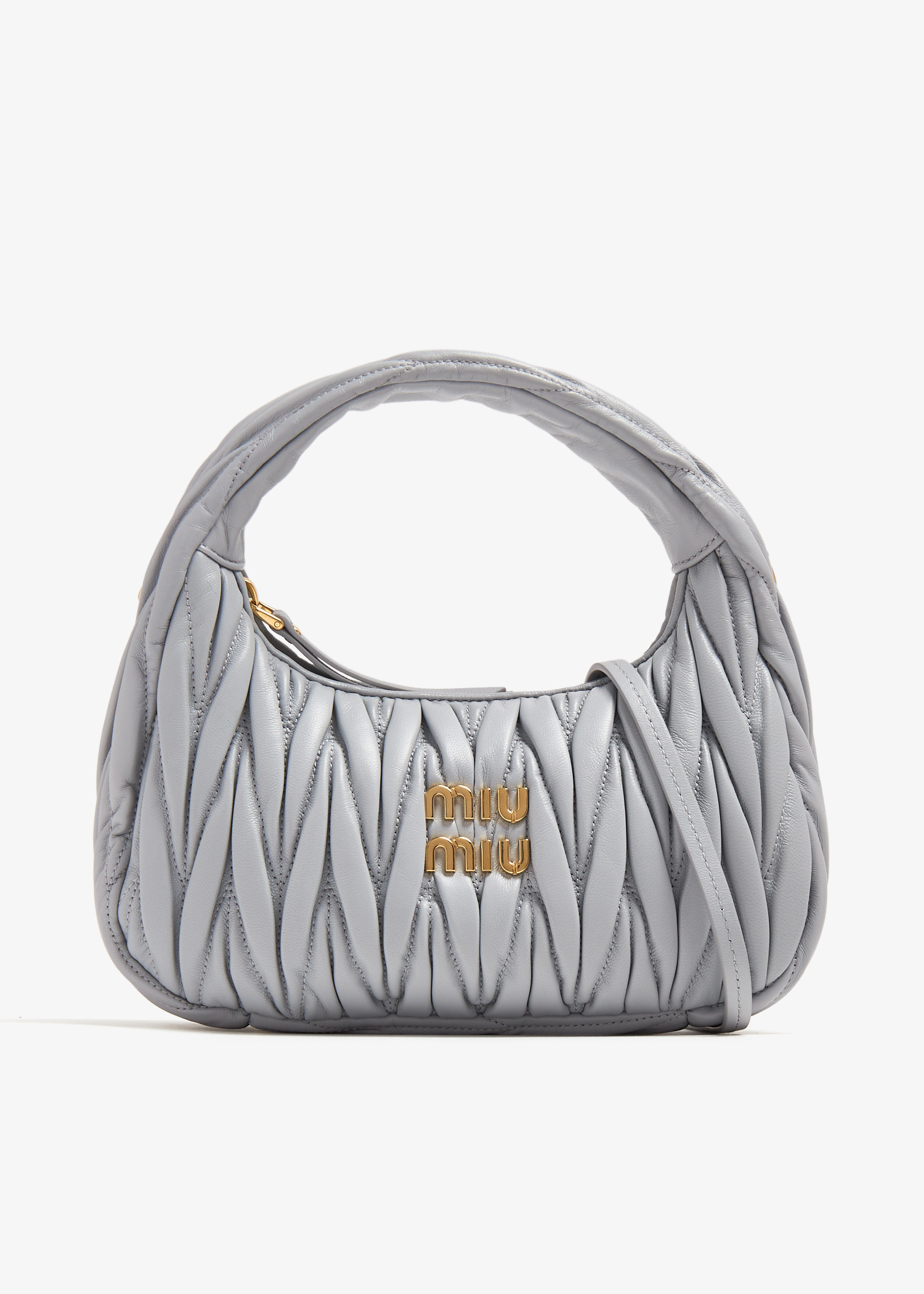 Miu Miu Wander matelassé mini hobo bag for Women - Grey in UAE 
