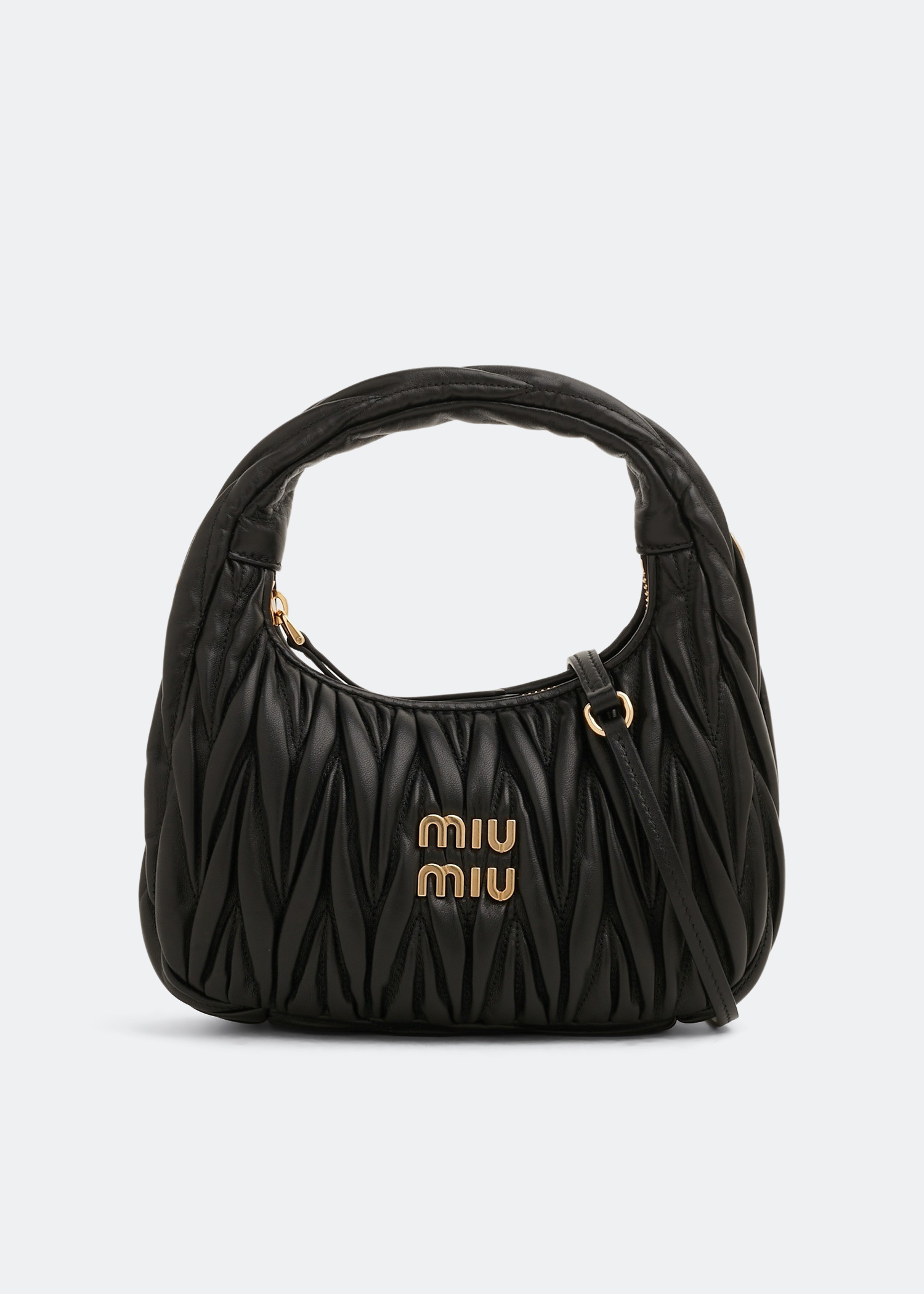 ショルダーバッグ・ポシェット MIU MIU Women Shoulder Bags 5BD270VOOOACRM F0002 NERO Black Miu Miu Leather Shoulder Bag | Black | FARFETCH