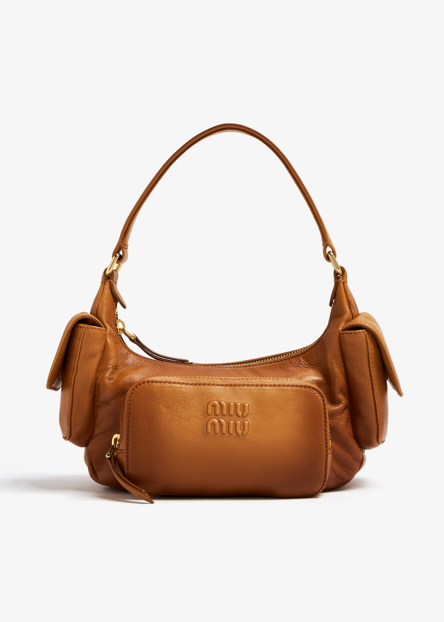 Miu Miu 皮革手袋- 棕色| Level Shoes 阿联酋