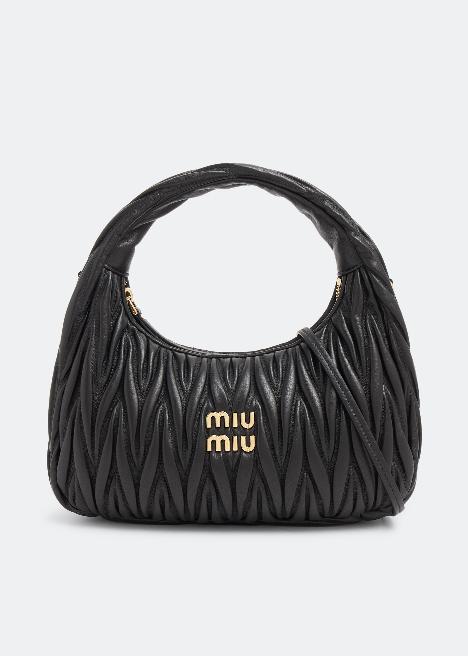 Miu Miu Wander matelassé hobo bag for Women - Black in UAE