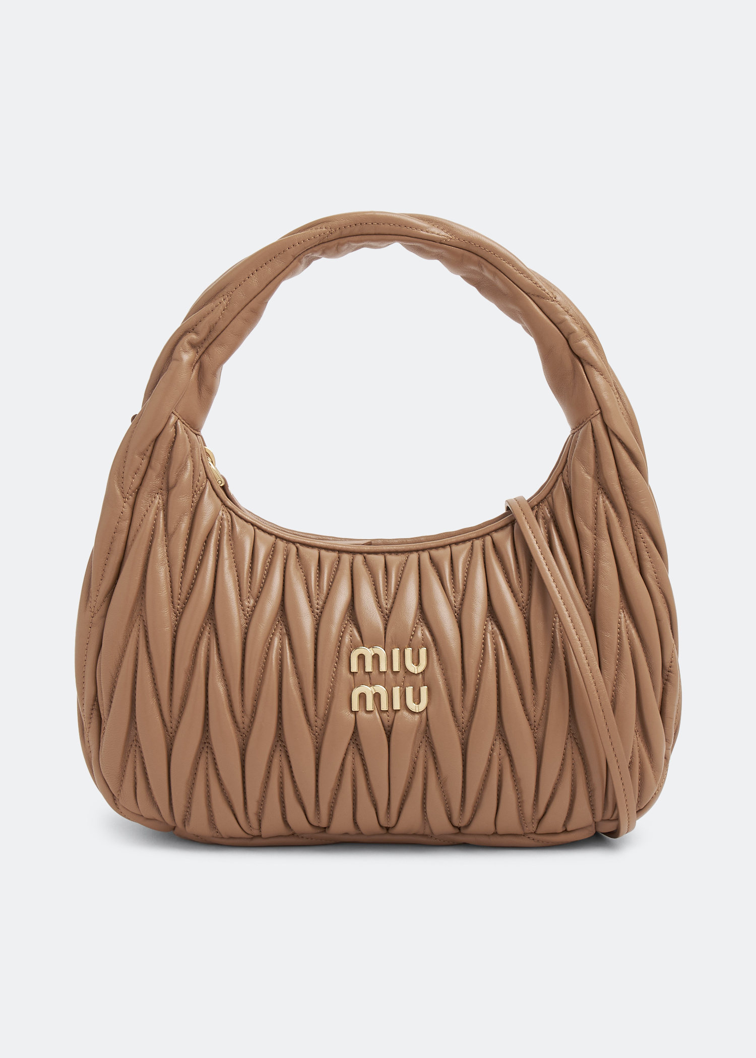☆韓国の人気☆【MIU MIU】☆MATELASSE hobo bag☆関税込☆ Miu Miu Wander matelassé small hobo bag for Women - White in