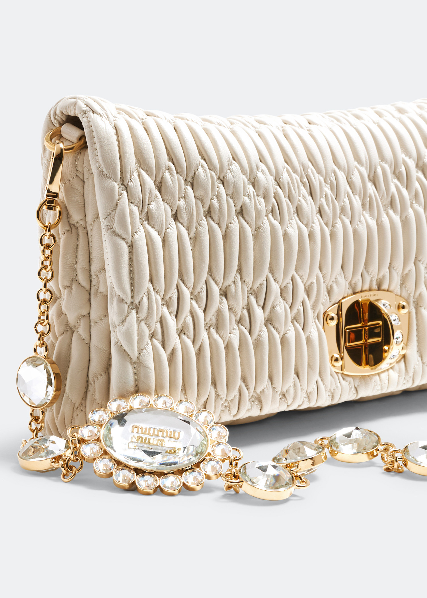 【MIU MIU】ICONIC CRYSTAL SHOULDER BAG MIU MIU Genuine Iconic Crystal Cloque Nappa leather bag | eBay