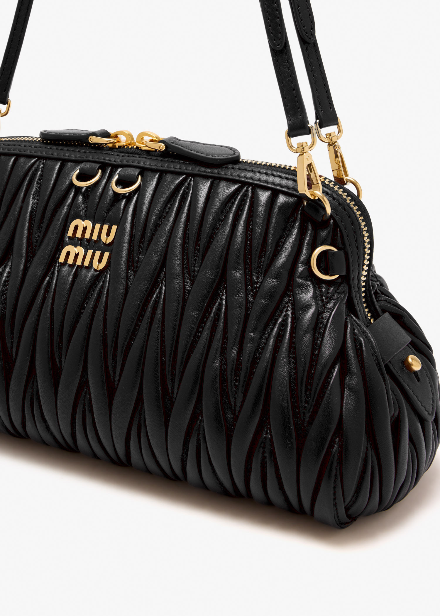 Miu Miu Matelassé nappa leather clutch for Women - Black in KSA
