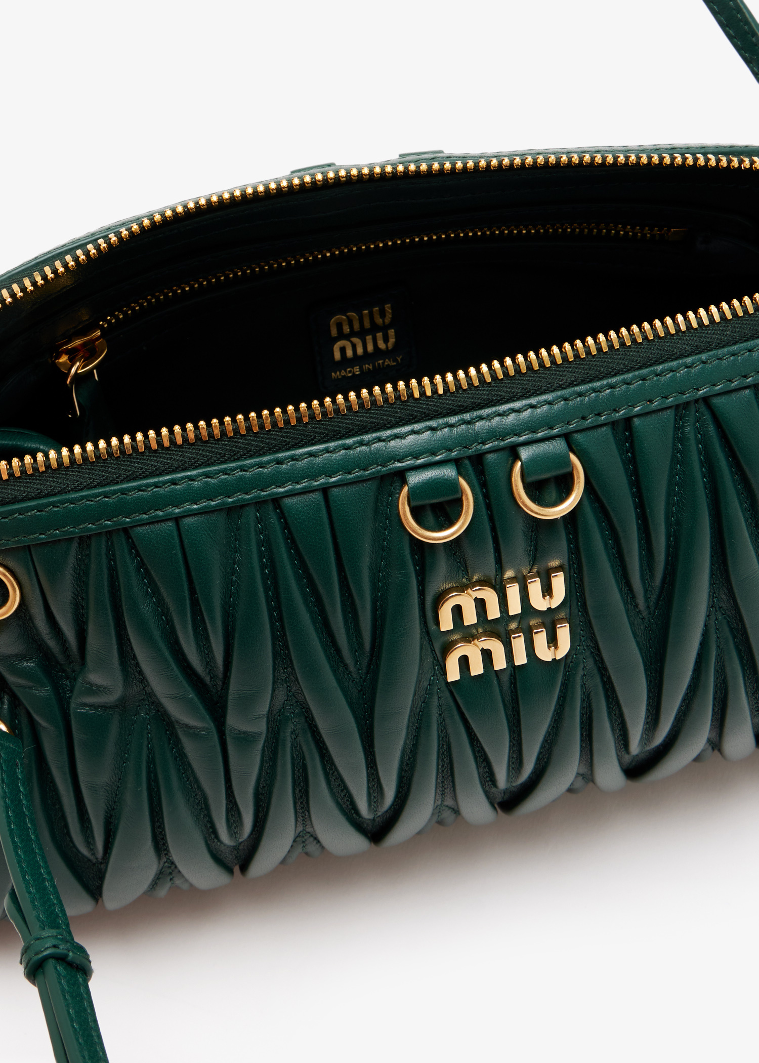 Miu Miu Matelassé nappa leather clutch for Women - Green in KSA
