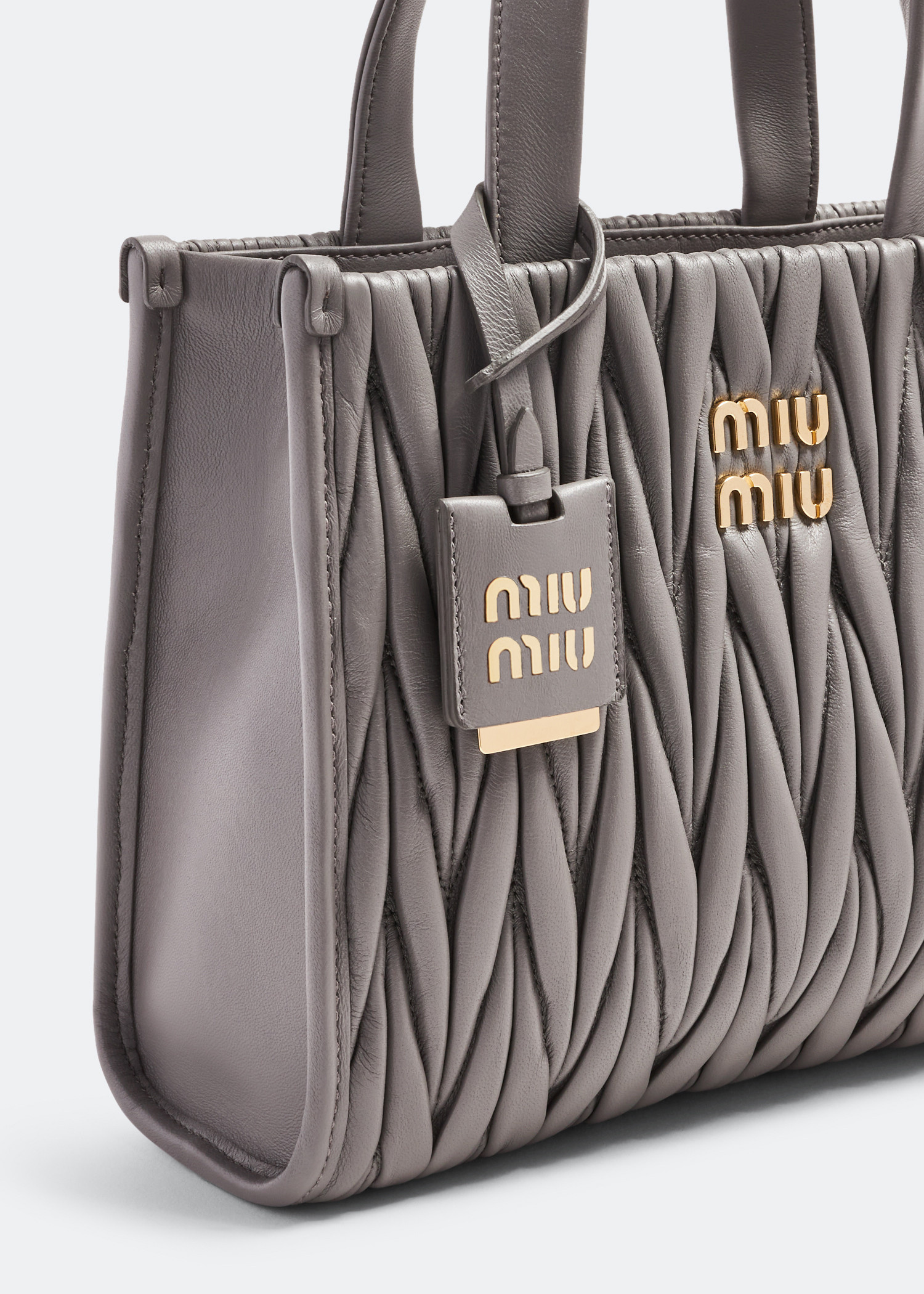 Miu Miu Matelassé leather tote bag for Women - Grey in Qatar