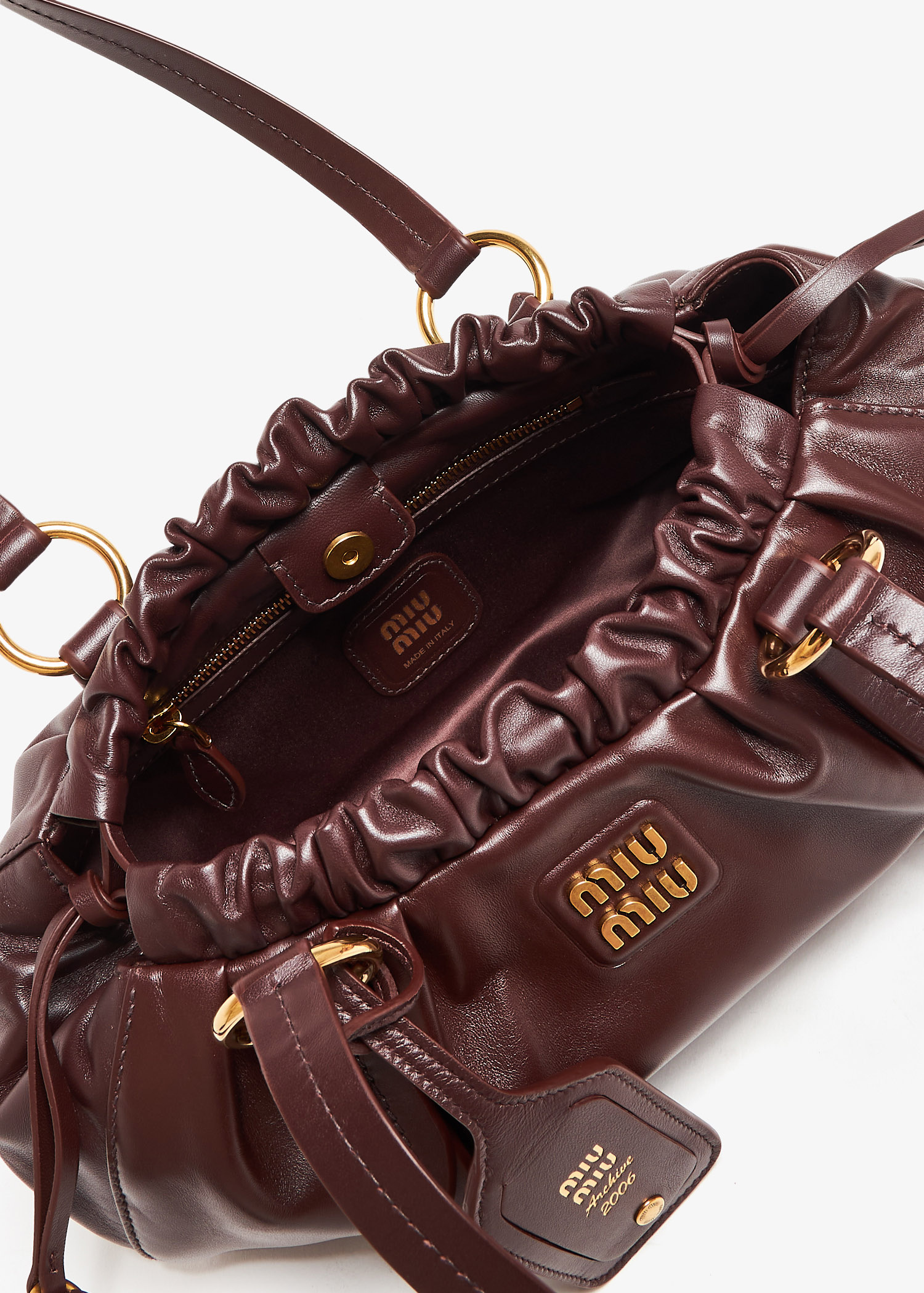Miu Miu Joie nappa leather bag for Women - Brown in KSA