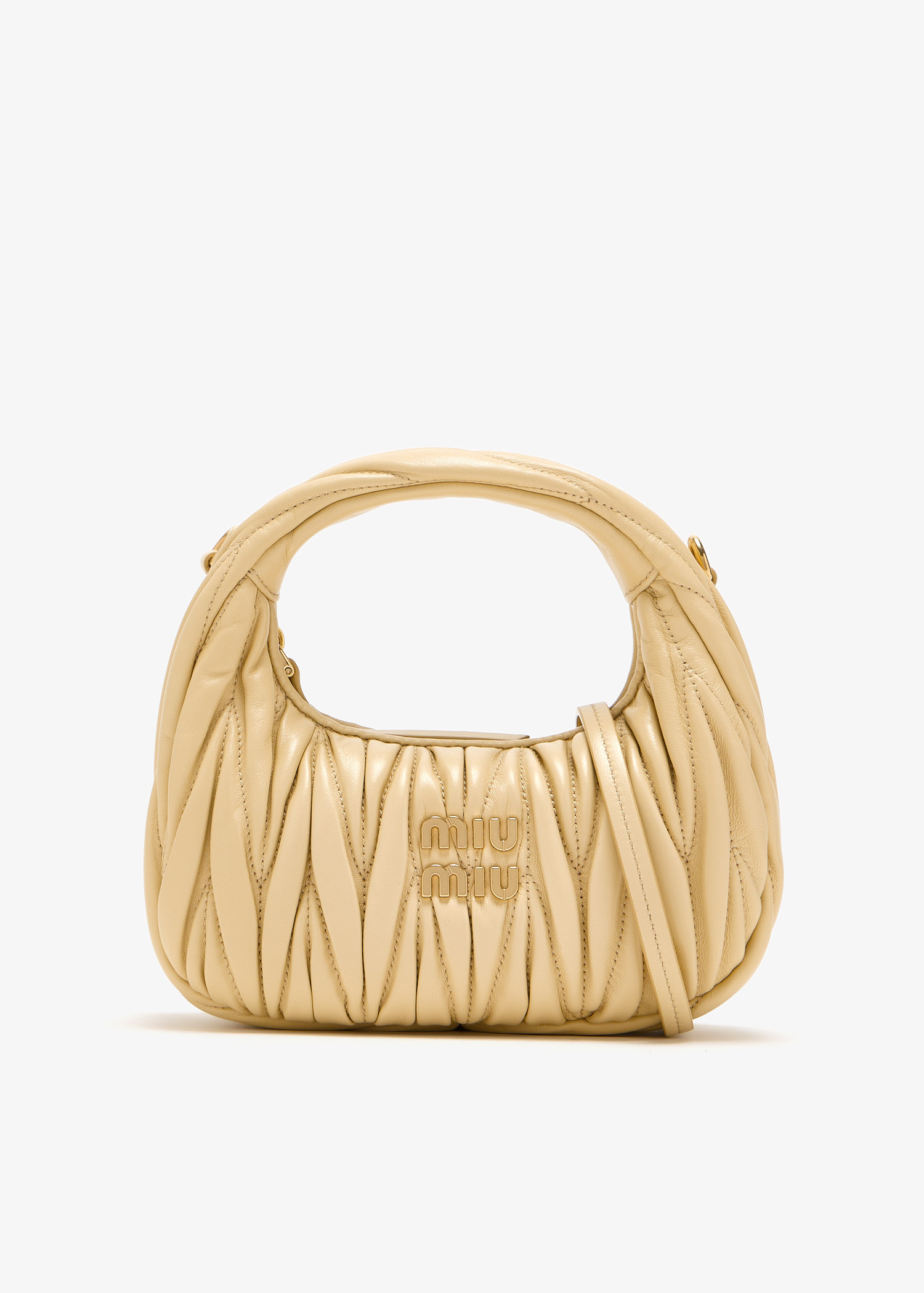 ☆韓国の人気☆【MIU MIU】☆MATELASSE hobo bag☆関税込☆ Miu Miu Wander matelassé hobo bag for Women - Black in UAE