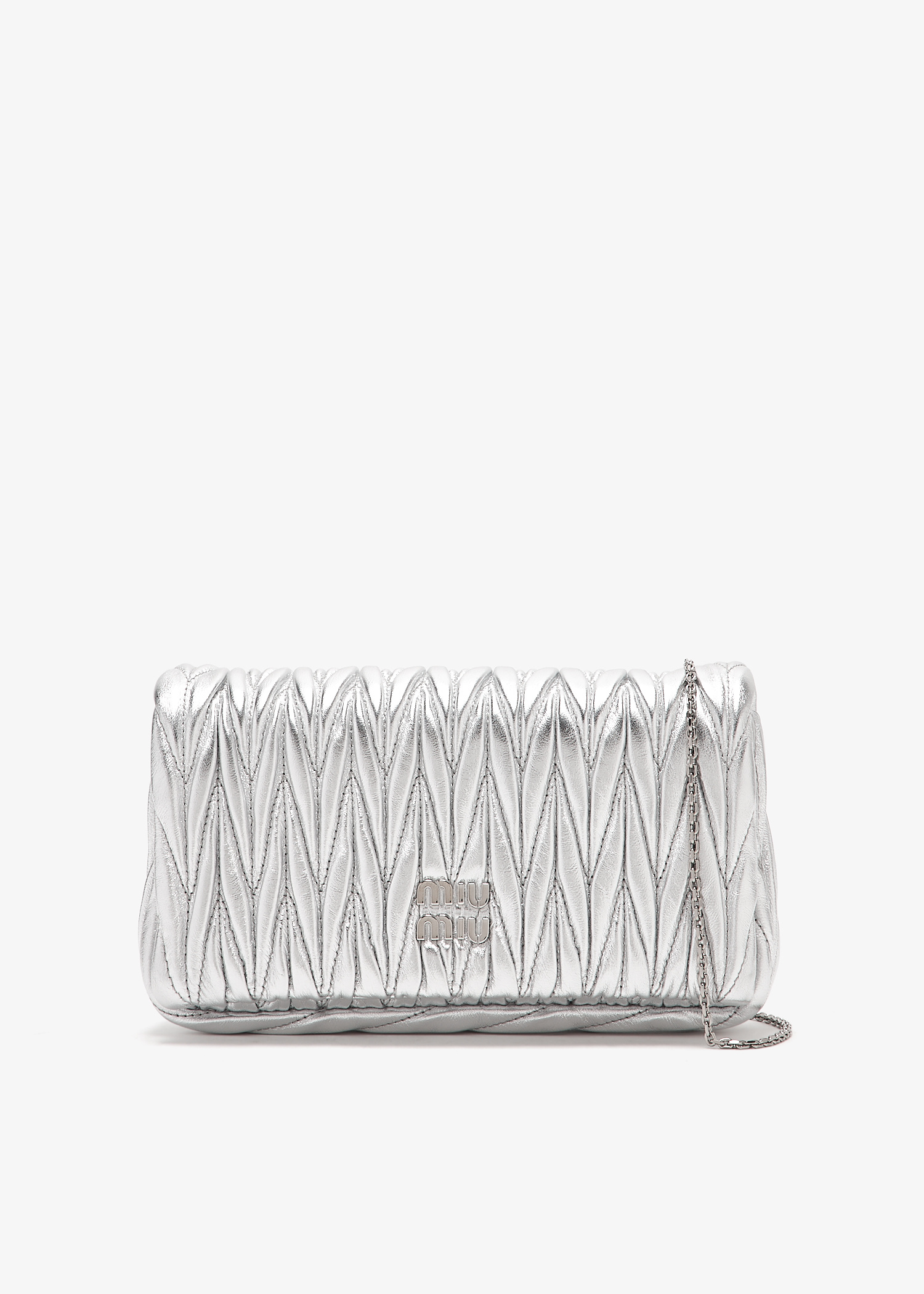Miu Miu Matelassé leather mini bag for Women - Silver in