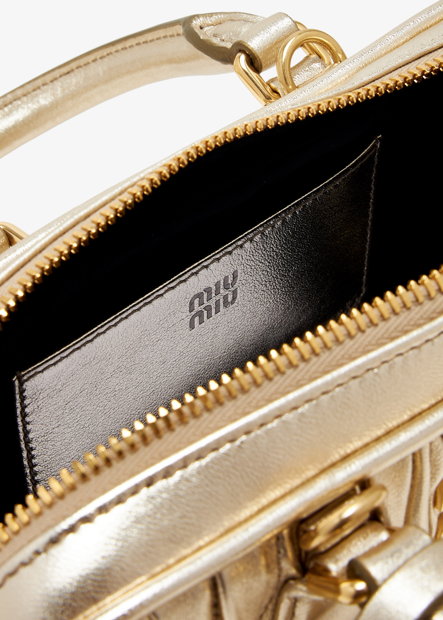 Miu Miu Arcadie matelassé nappa leather mini-bag for Women - Gold