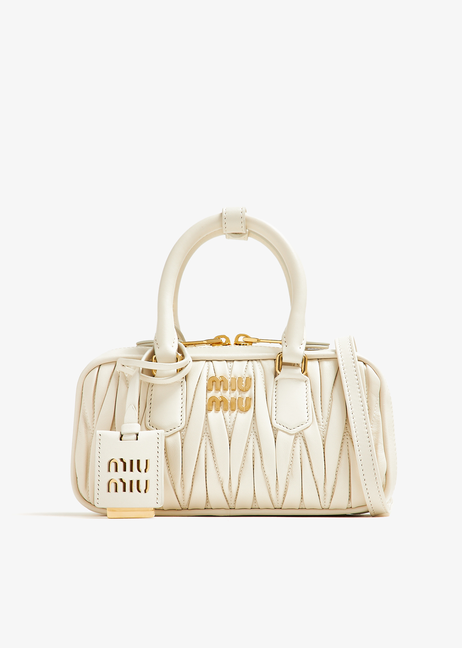 Miu Miu Arcadie matelassé leather mini-bag for Women - Cream