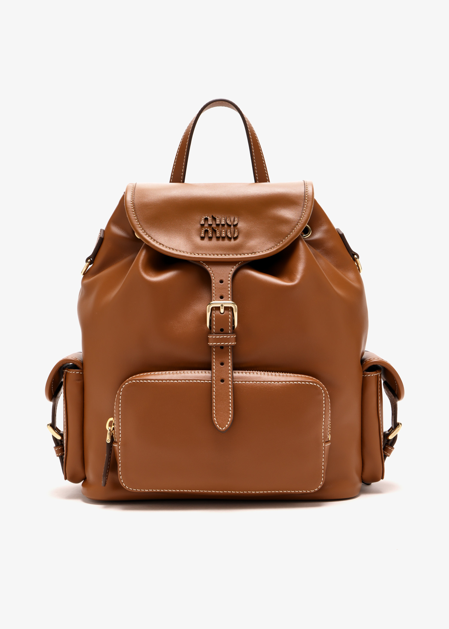 Miu Miu Leather backpack for Women - Brown in KSA | Level Shoes