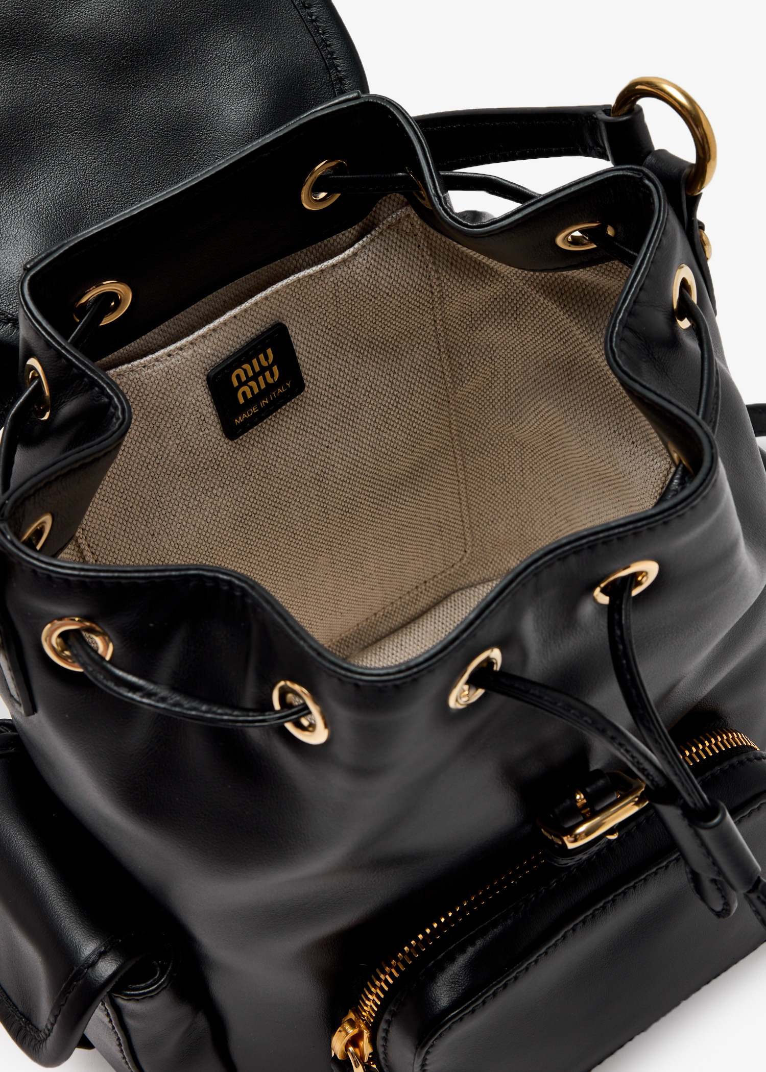 Miu Miu Leather backpack for Women - Black in UAE | Level Shoes