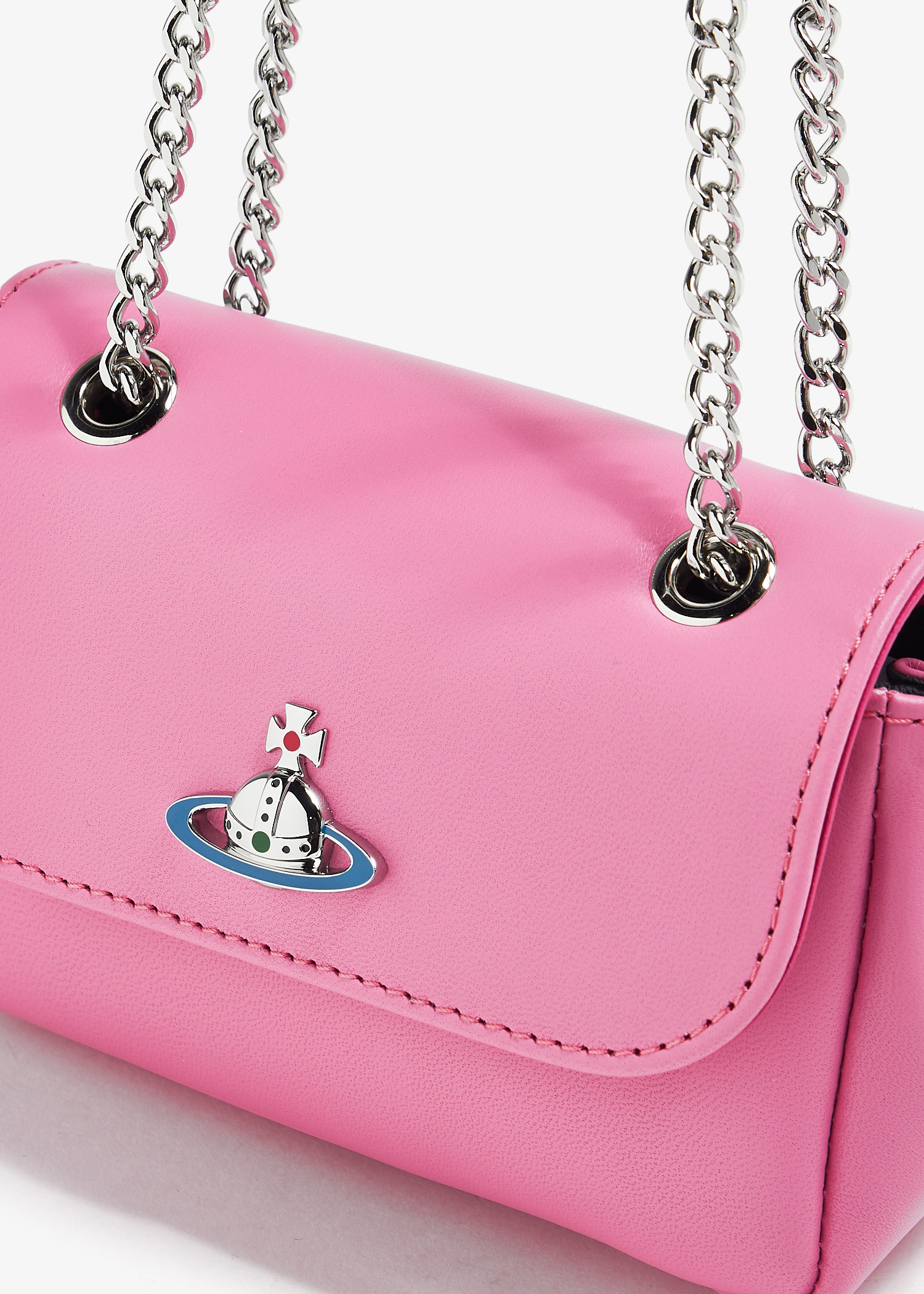 [海外買付]Small purse with chain ポーチ ショルダーバッグ Nappa Small Purse With Chain in RED-SILVER | Vivienne Westwood®